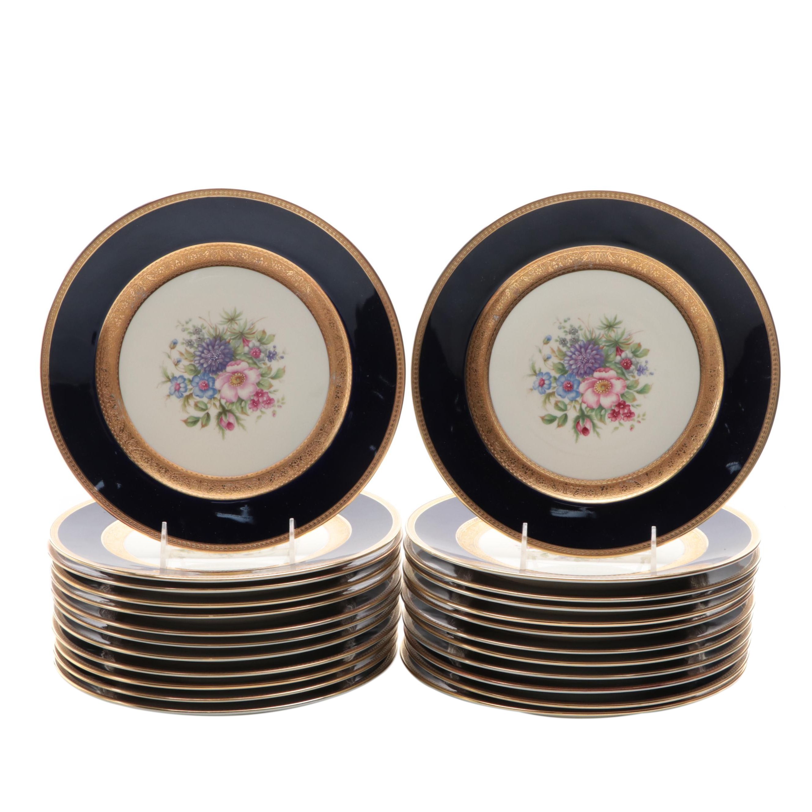 Rosenthal Floral with Gilded Trim Ceramic Dinner Plates