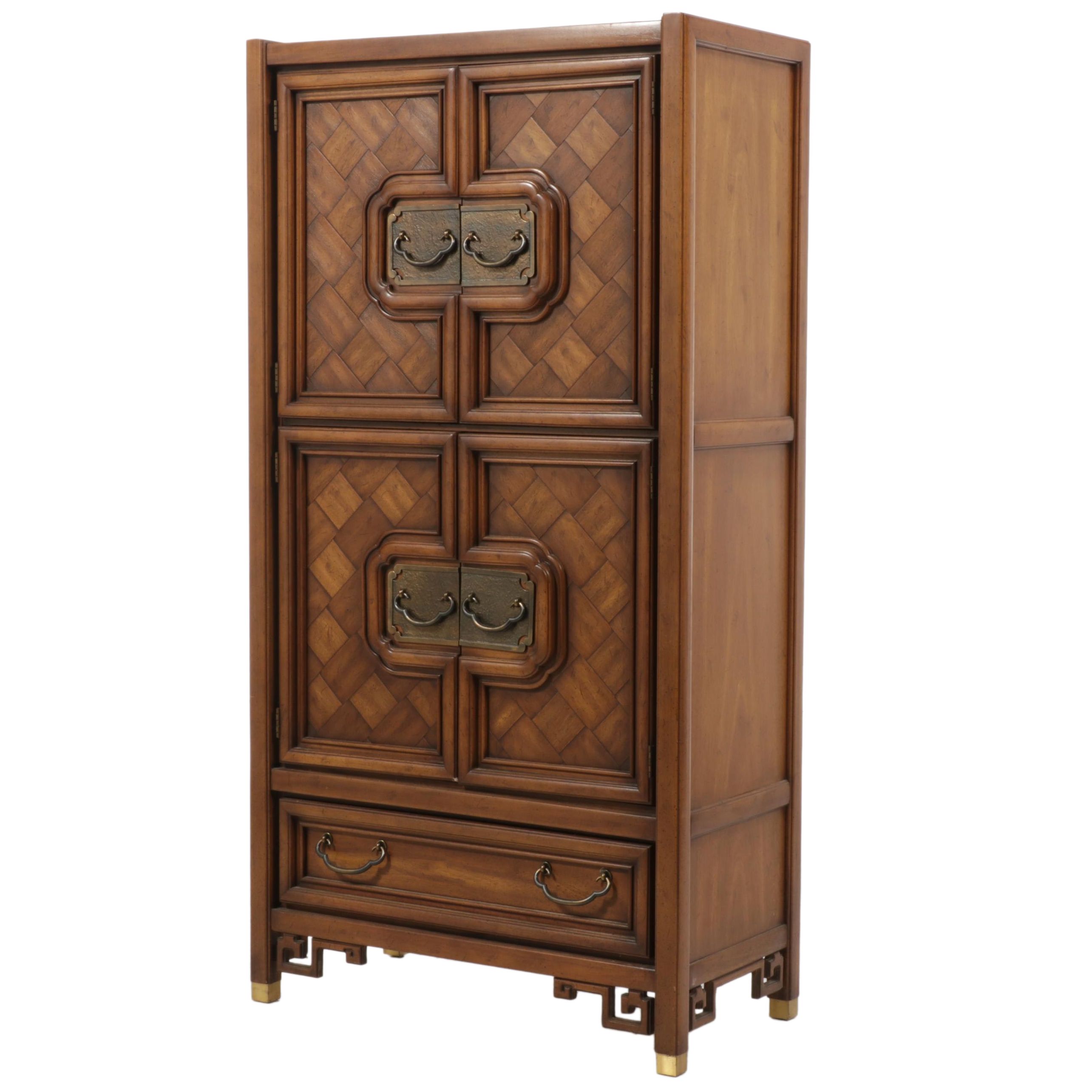 Mid Century Modern Chinese Style Armoire, Mid to Late 20th Century