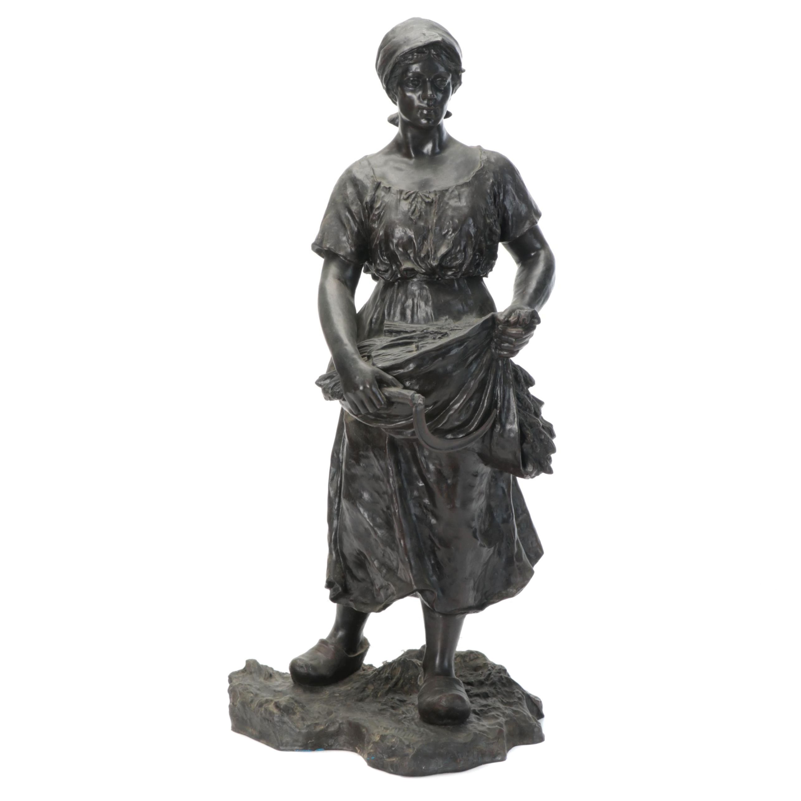 Ruffony Bronze Sculpture of a Harvester
