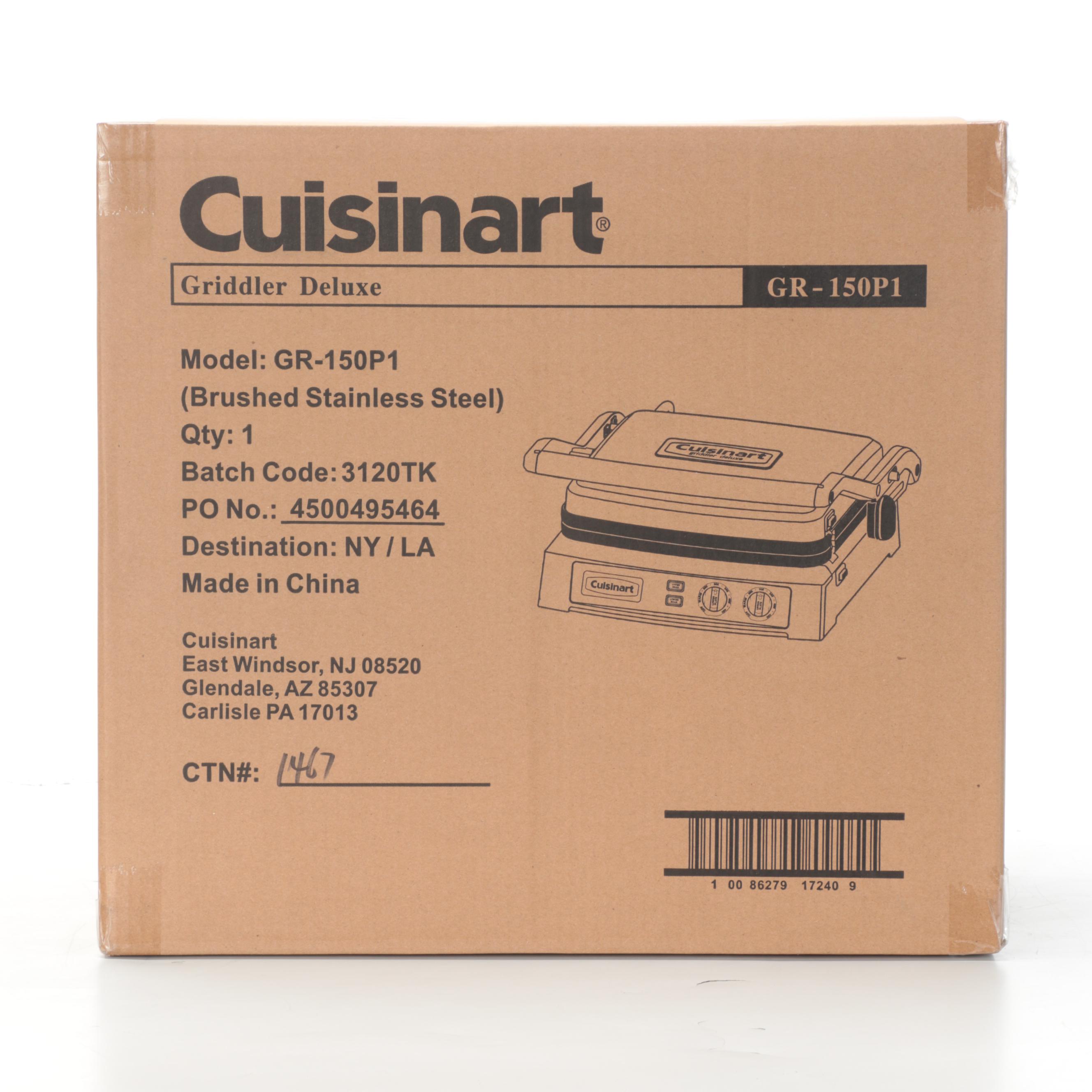 Cuisinart Griddler Deluxe in Brushed Stainless With Reversible Plates