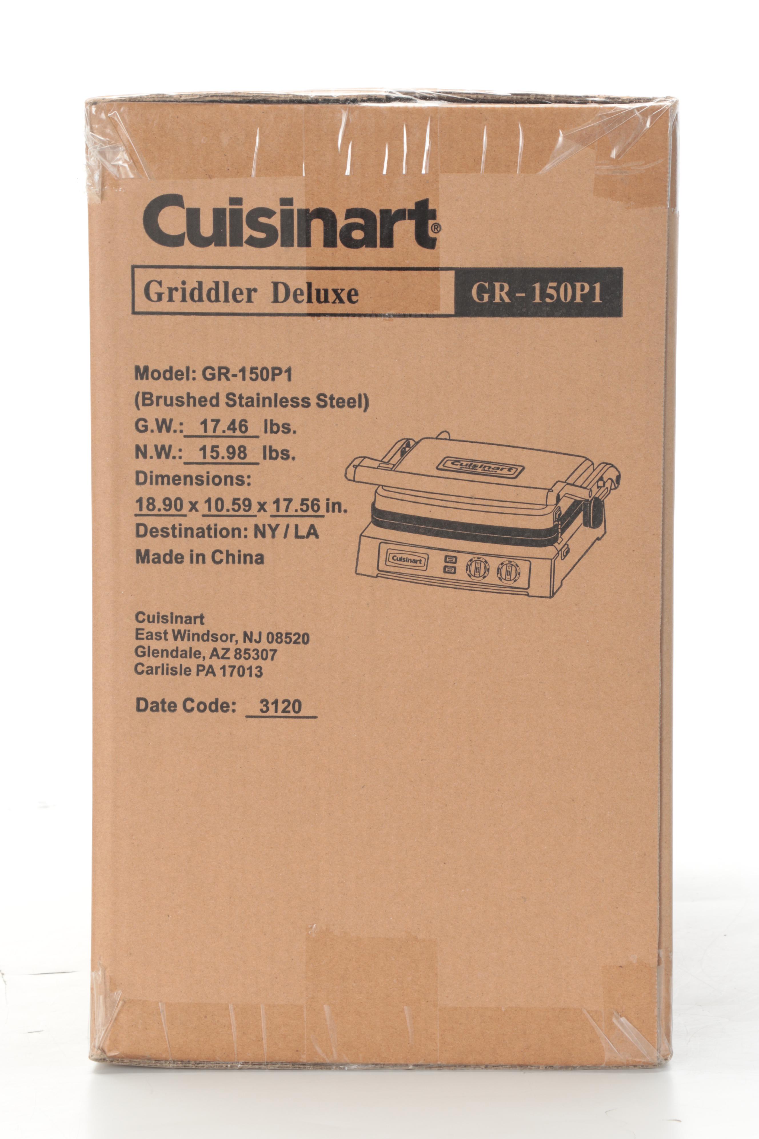 Cuisinart Griddler Deluxe in Brushed Stainless With Reversible Plates