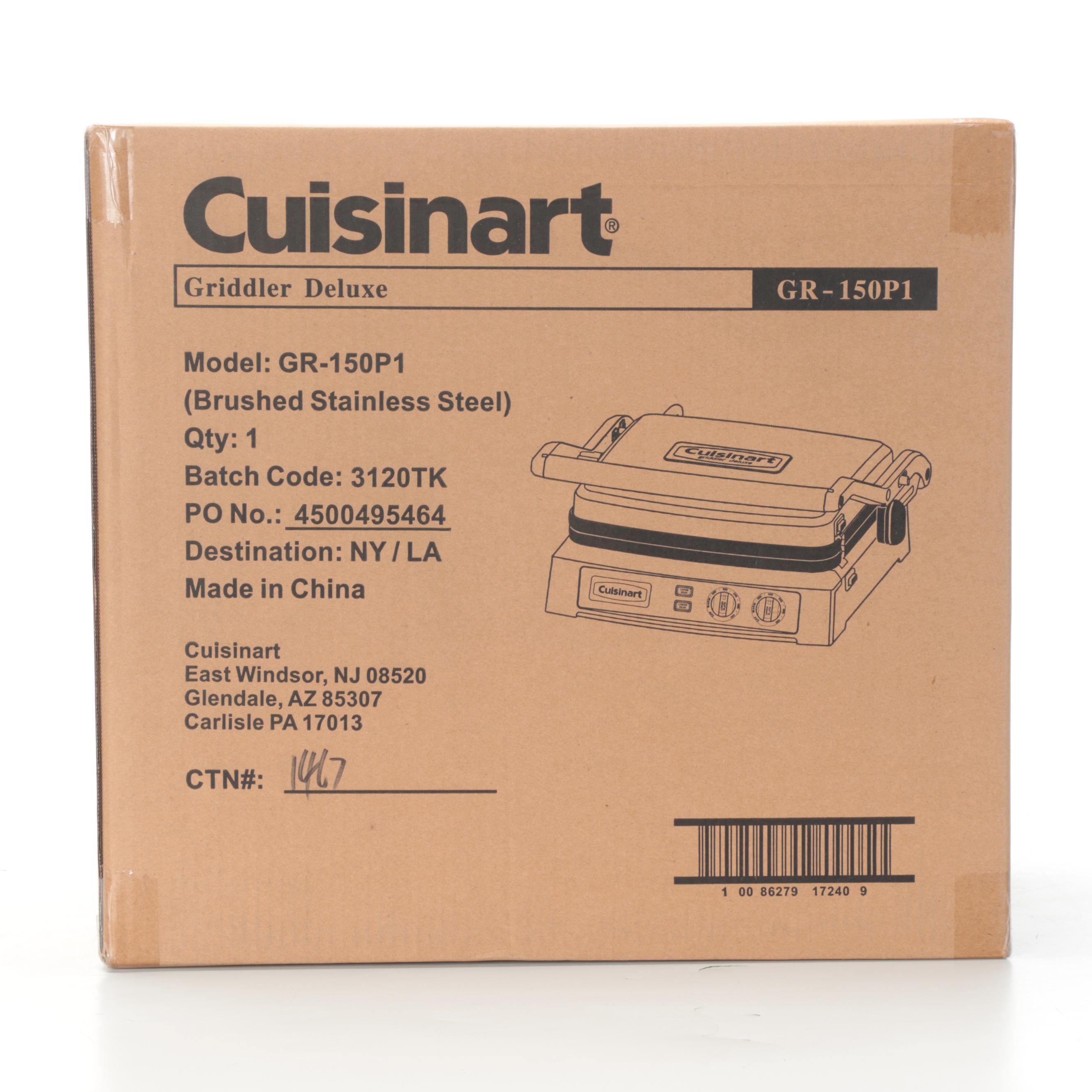 Cuisinart Griddler Deluxe in Brushed Stainless With Reversible Plates