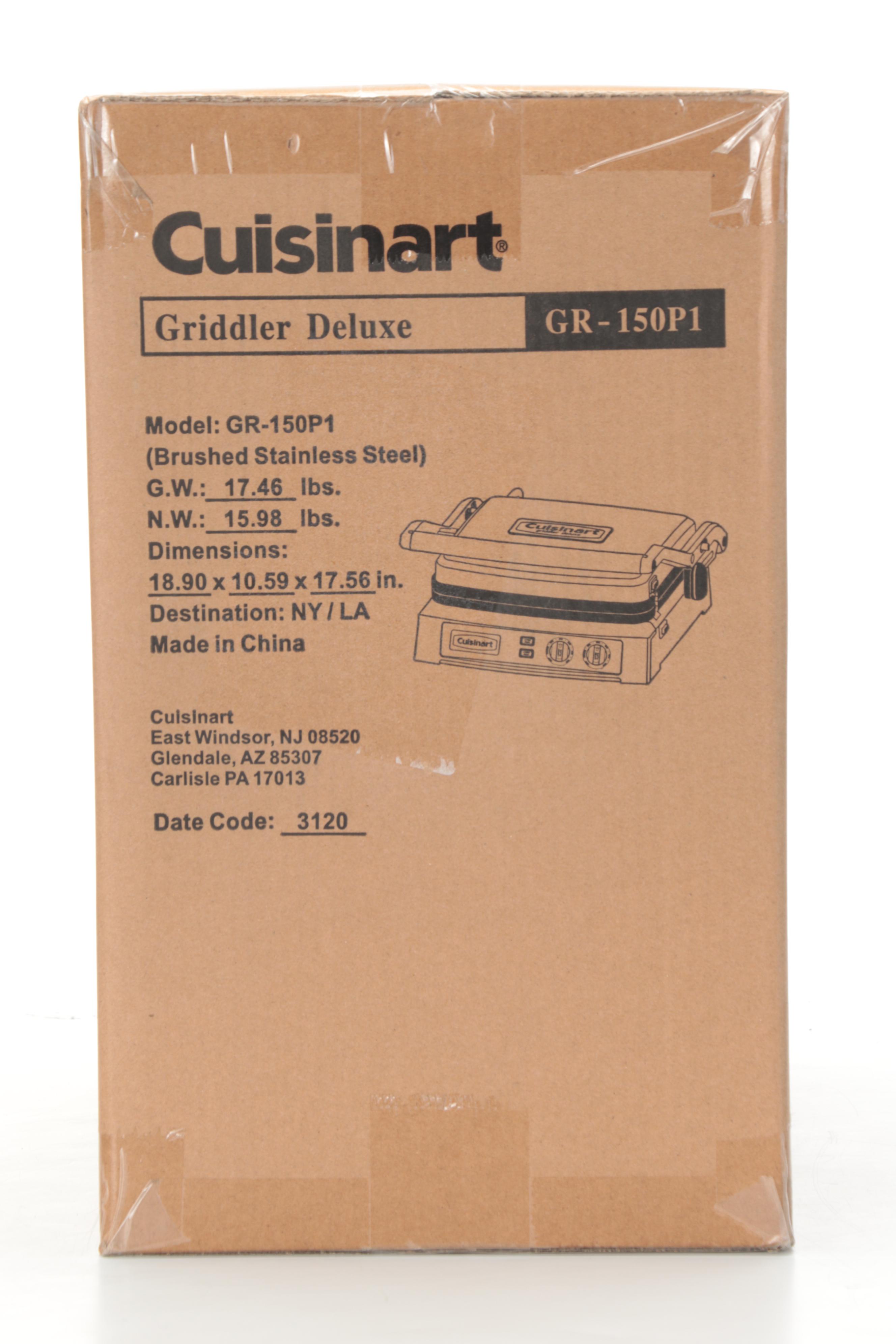 Cuisinart Griddler Deluxe in Brushed Stainless With Reversible Plates