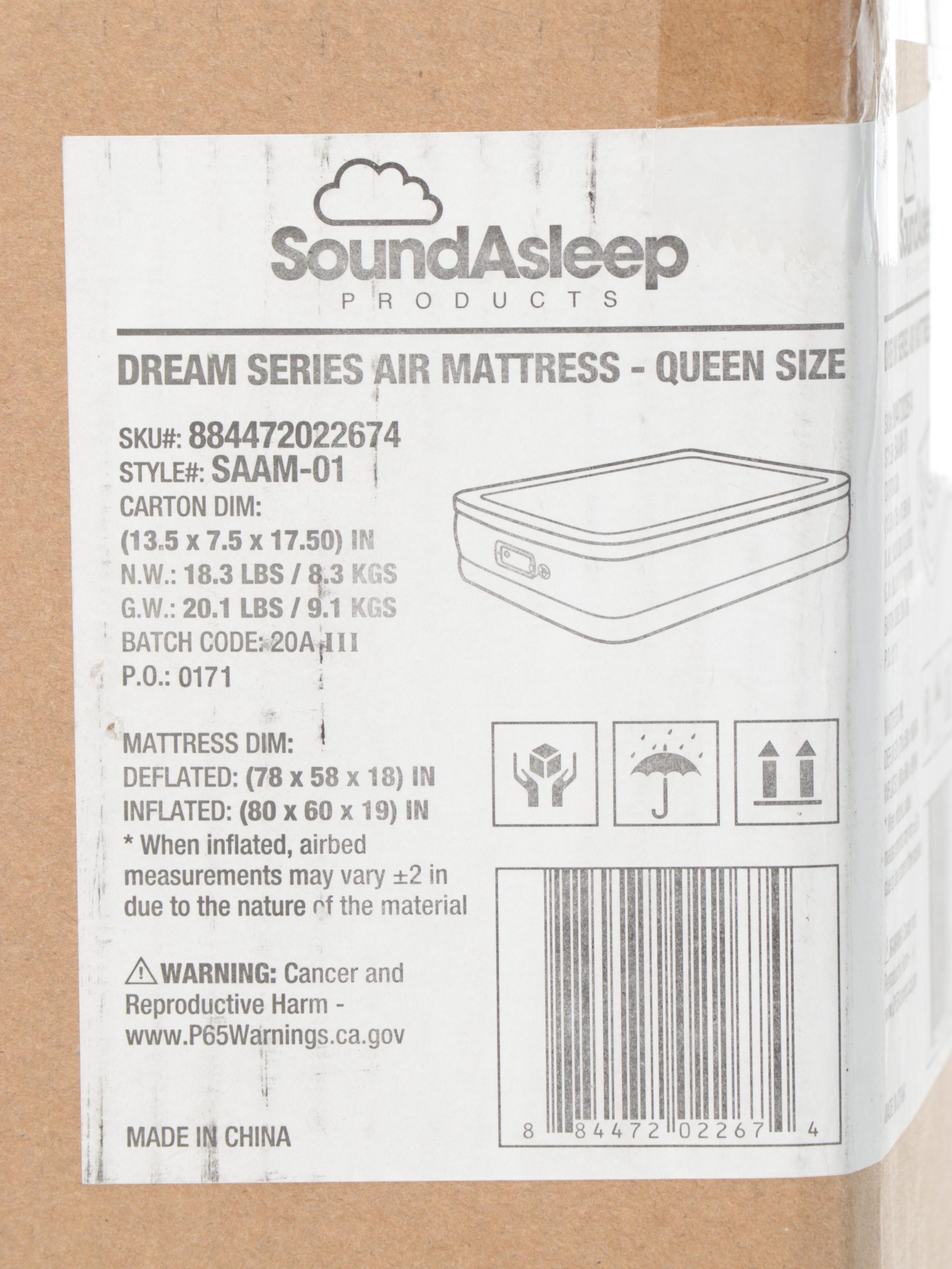 SoundAsleep Dream Series Queen Size Air Mattress EBTH