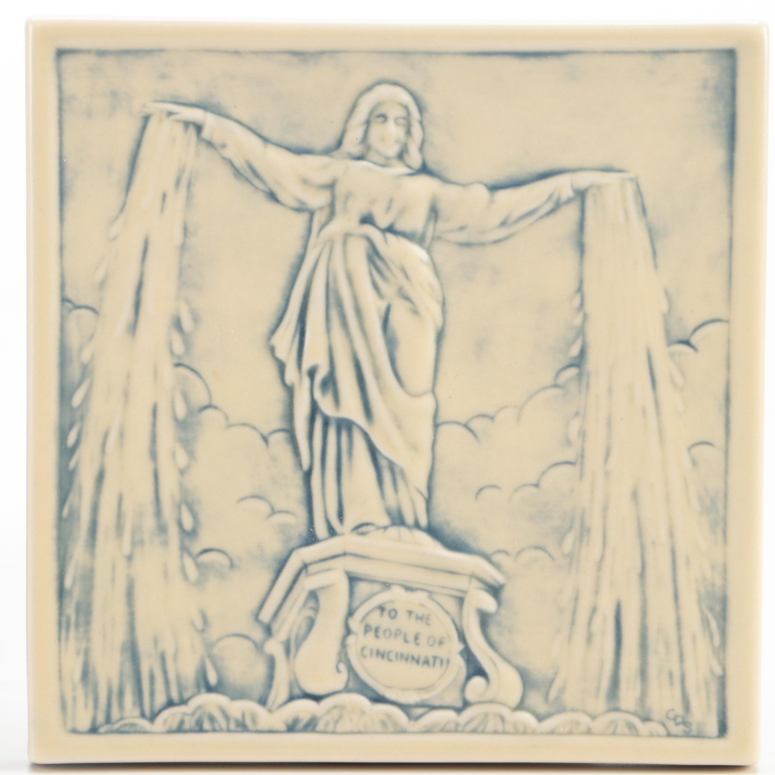 Rookwood Pottery Cincinnati Union Terminal and Tyler Davidson Fountain Tiles