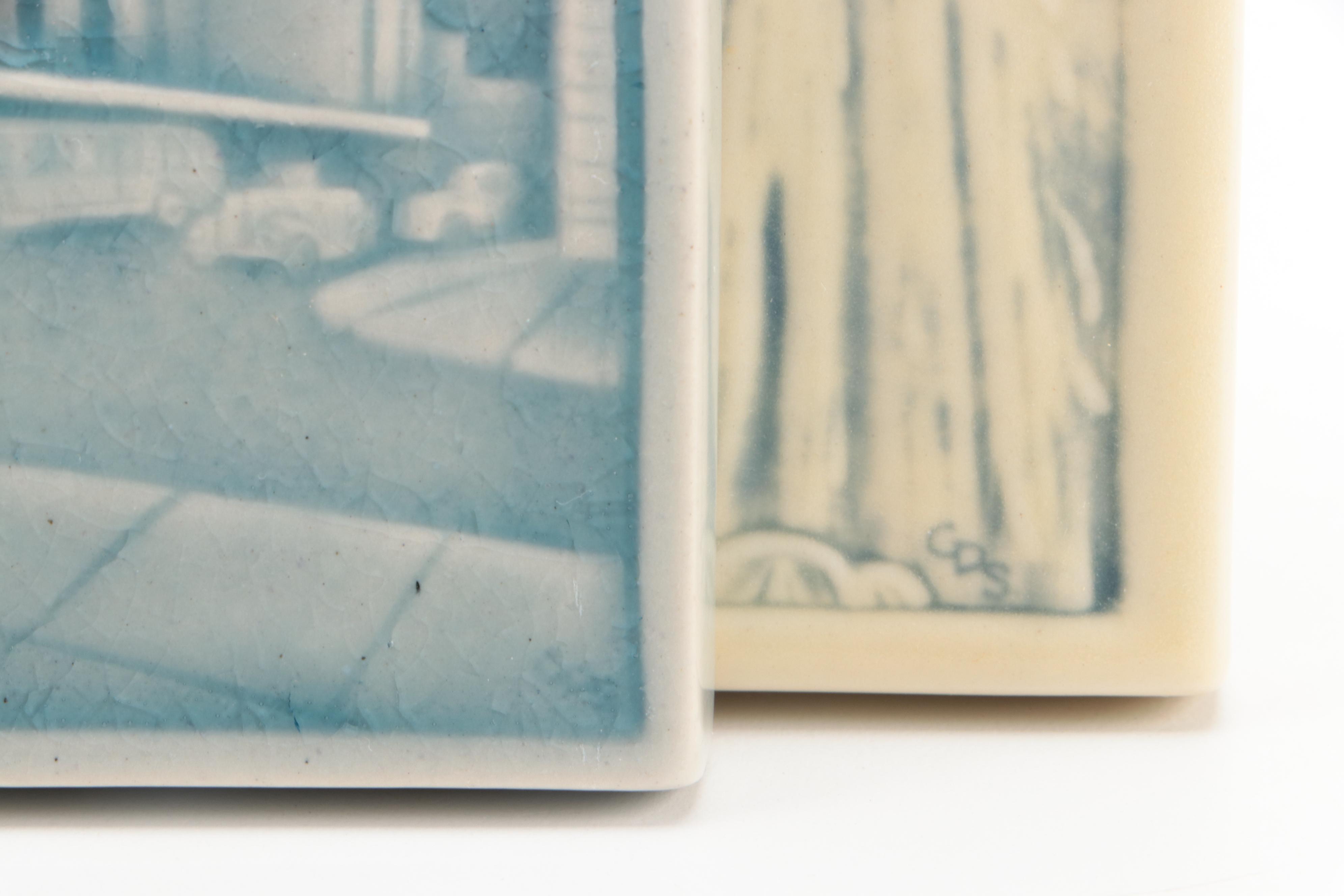 Rookwood Pottery Cincinnati Union Terminal and Tyler Davidson Fountain Tiles