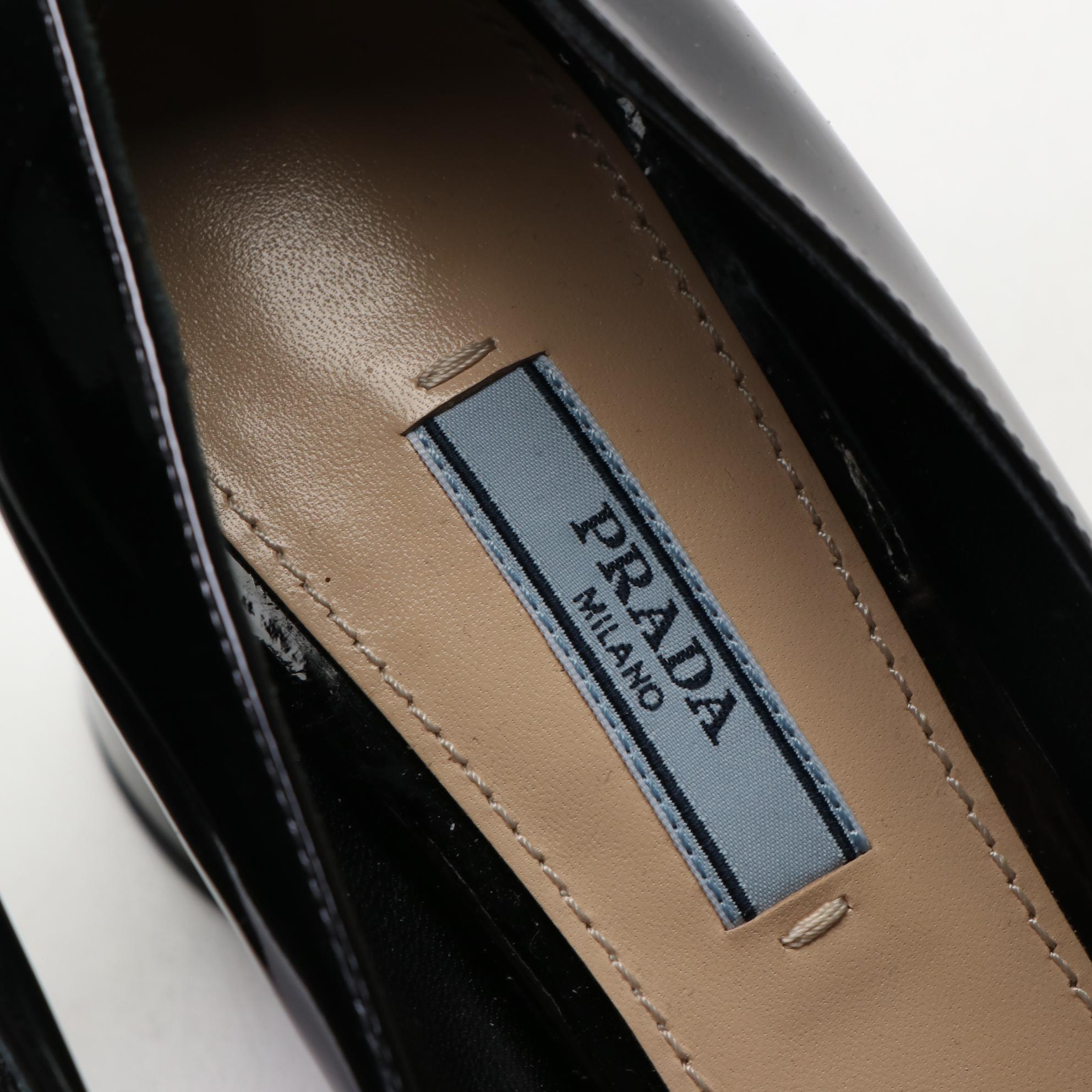 Prada Square Toe Pumps in Patent Leather