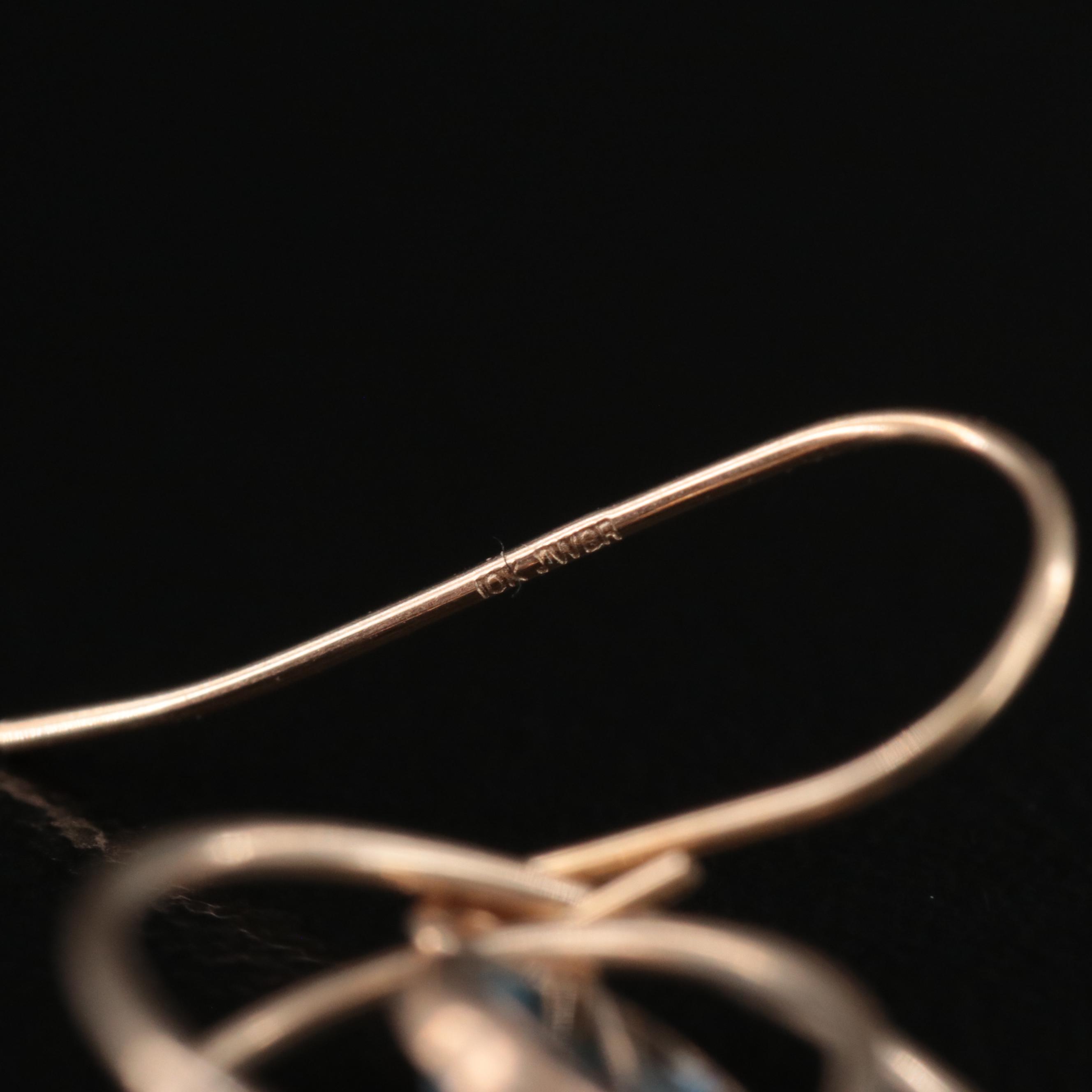 10K Aquamarine Concentric Earrings