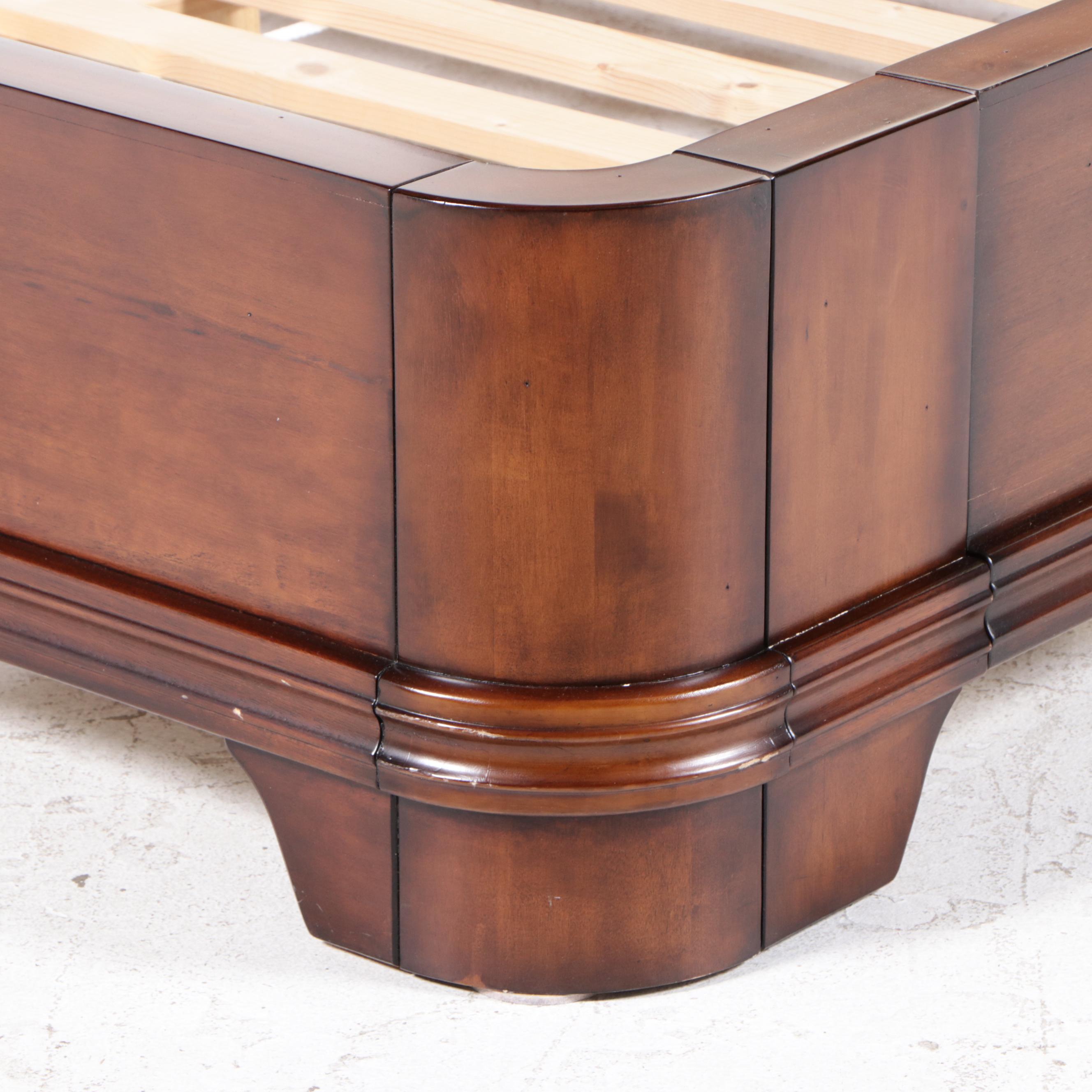 Pottery Barn "Anna" Louis Philippe Style Mahogany-Stained King Size Sleigh Bed