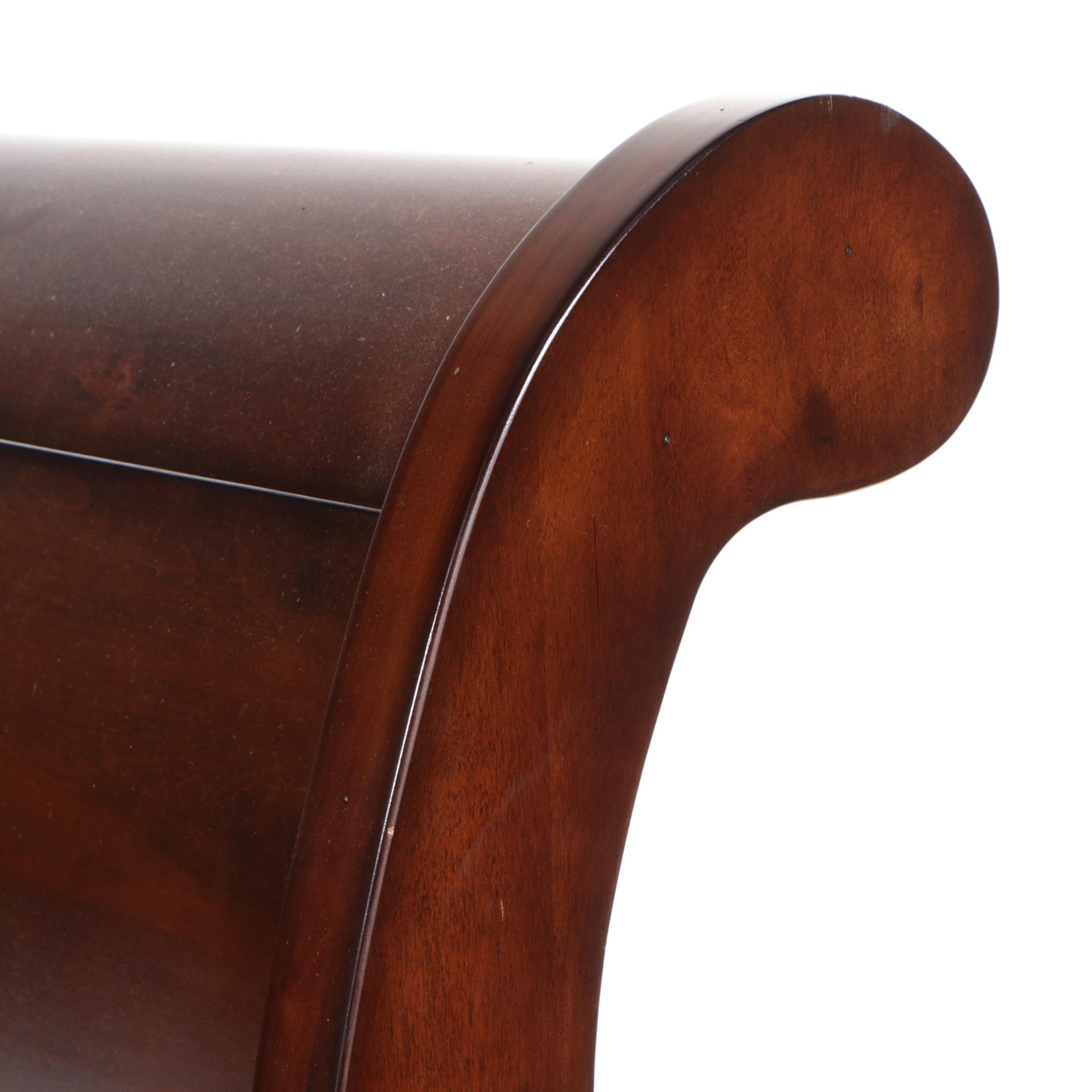 Pottery Barn "Anna" Louis Philippe Style Mahogany-Stained King Size Sleigh Bed