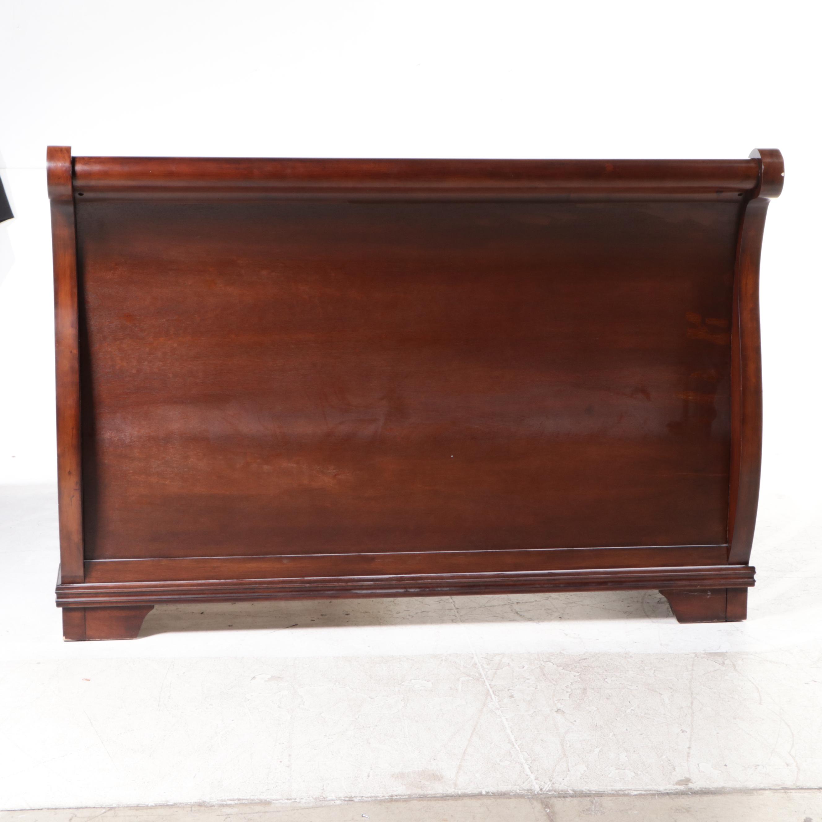 Pottery Barn "Anna" Louis Philippe Style Mahogany-Stained King Size Sleigh Bed