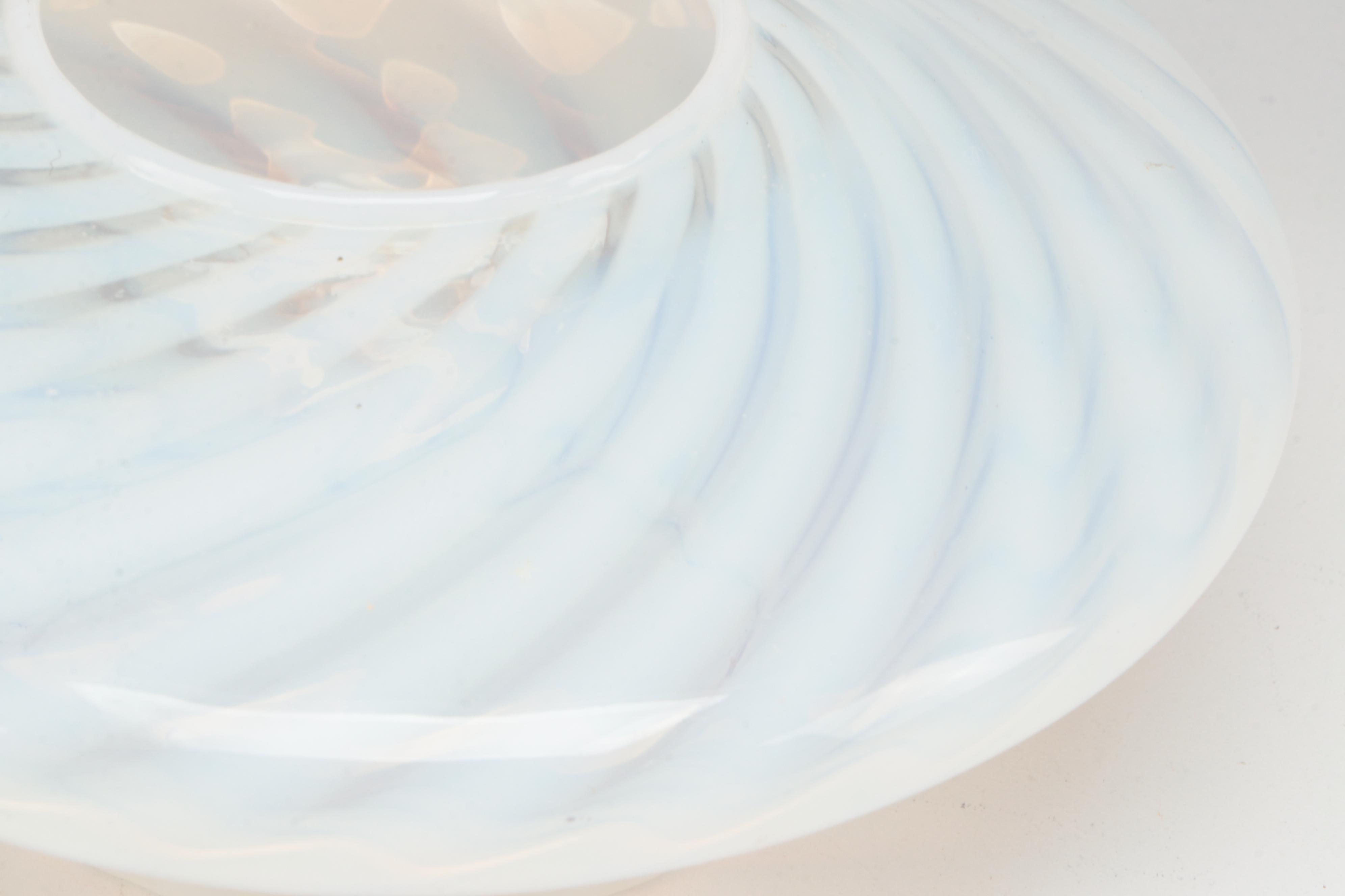 Opalescent Swirl, Cased Vaseline and Art Deco Style Art Glass Vases