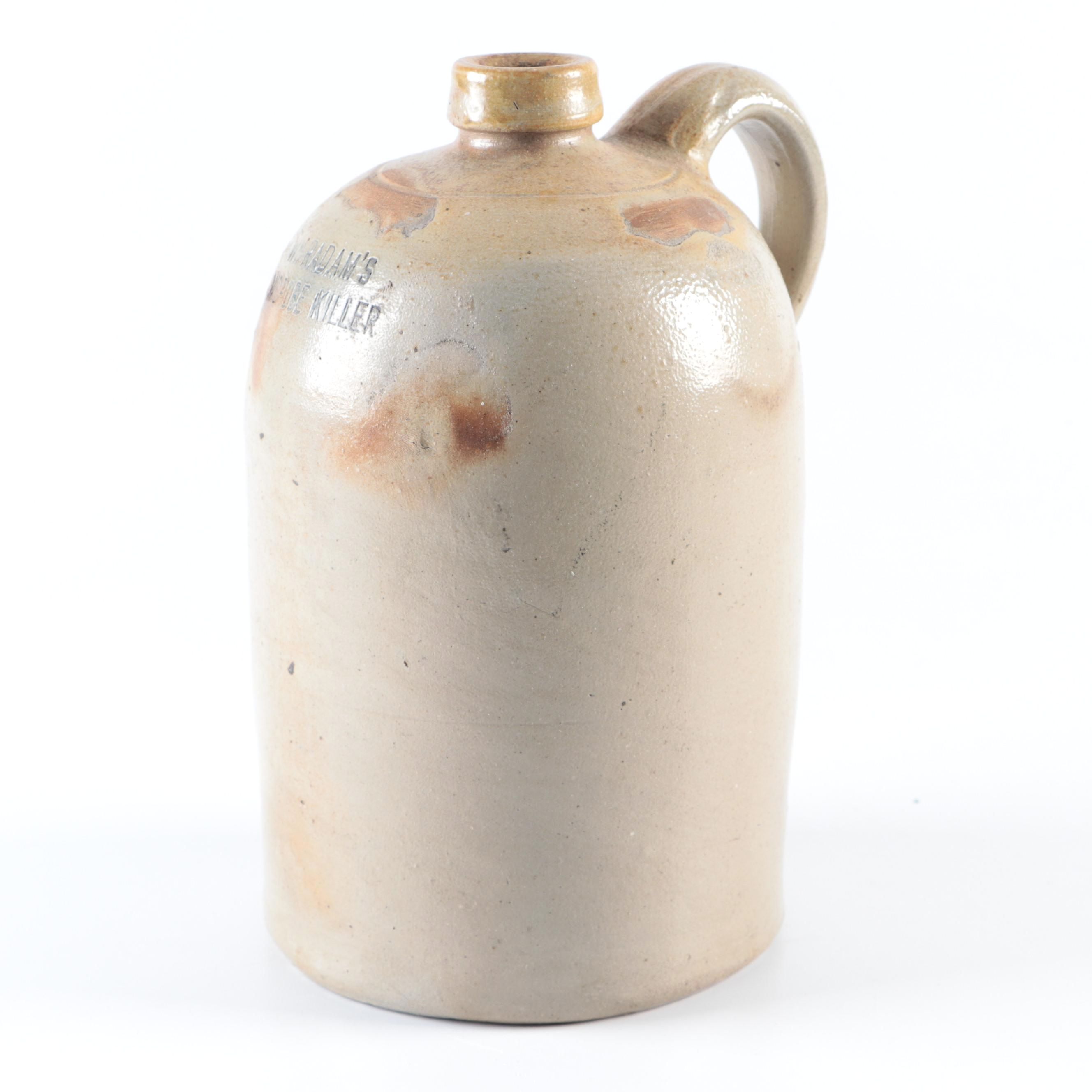 William Radam Microbe Killer Stoneware Jugs with Radam Books, Late 19th Century