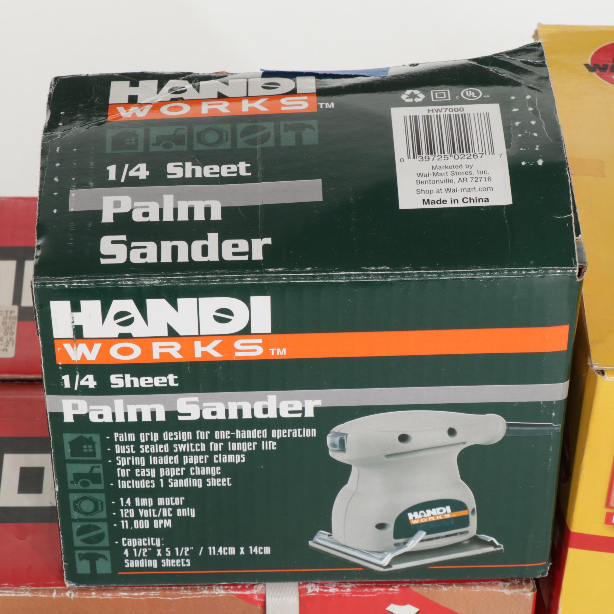 Combo Air Compressor and Brad Nailer, Palm Sander, Circular Saw and Power Roller