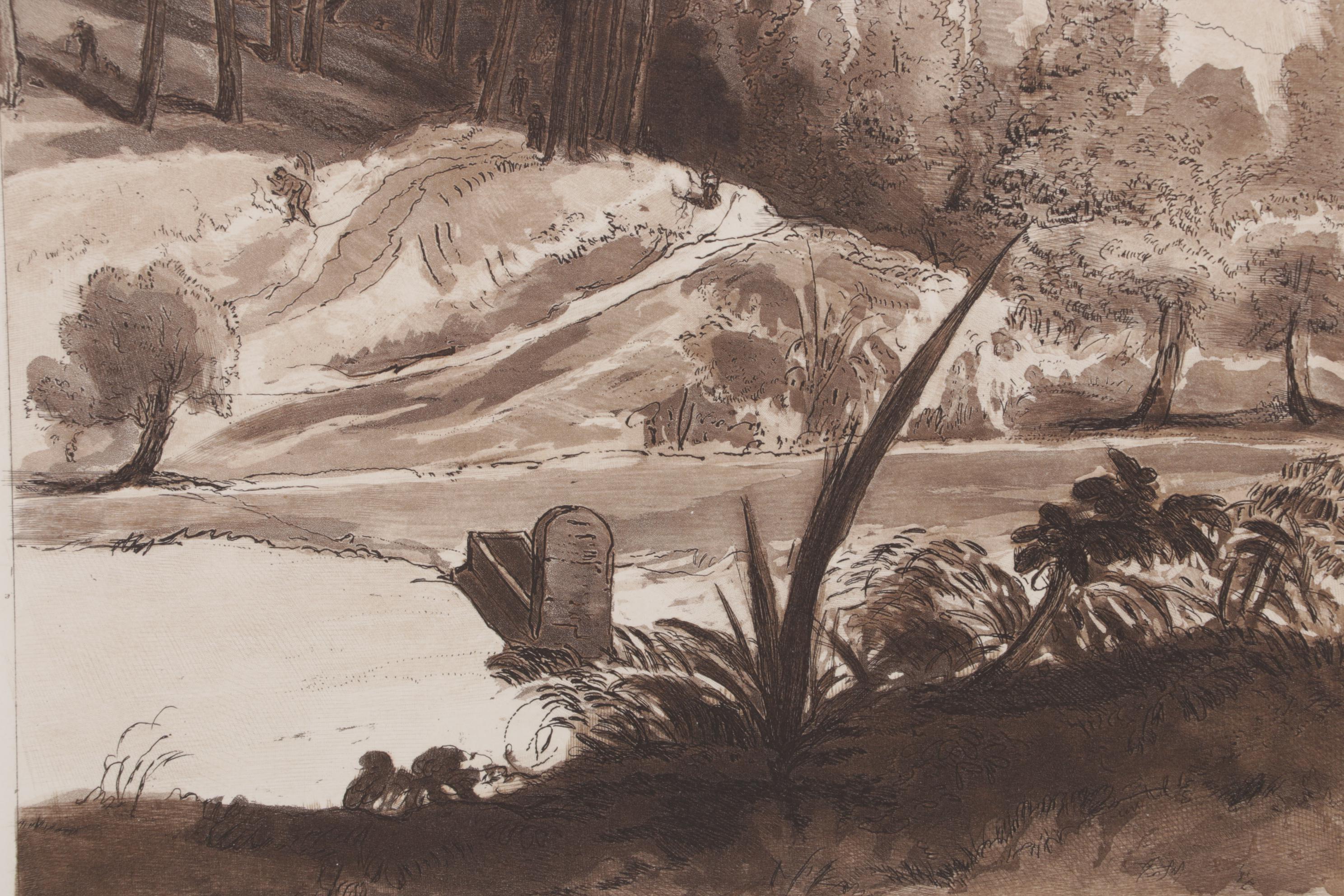 F. C. Lewis Etching With Aquatint After Claude Lorrain, Mid-19th Century