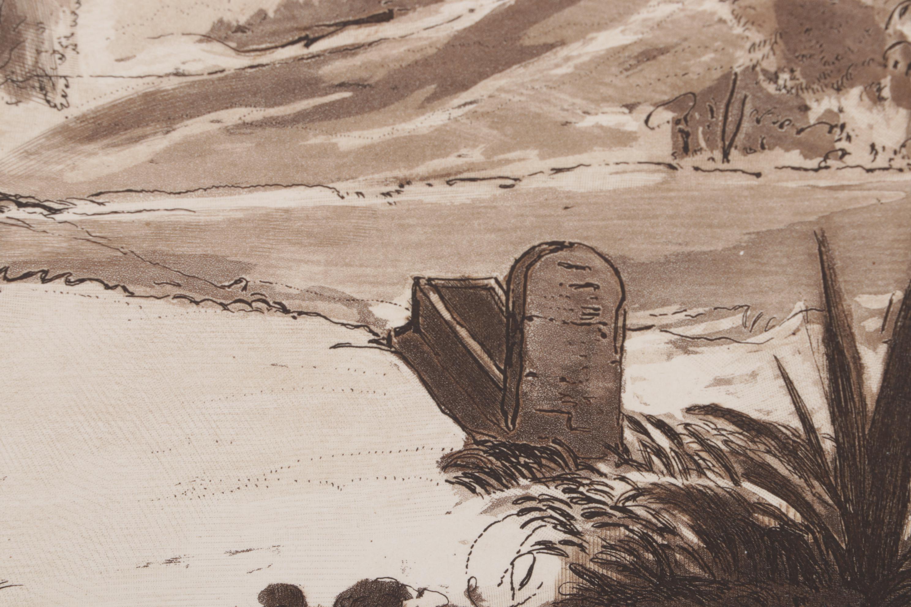 F. C. Lewis Etching With Aquatint After Claude Lorrain, Mid-19th Century