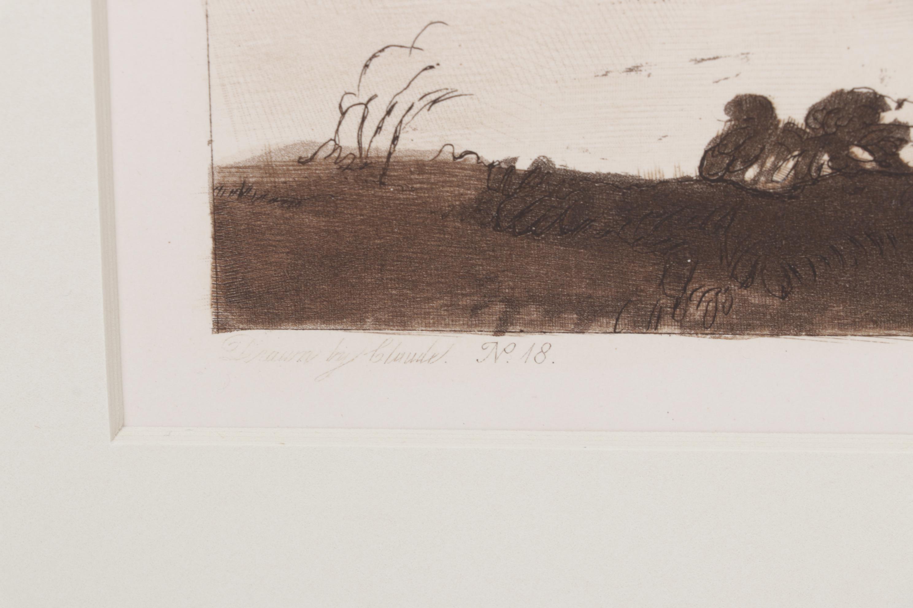 F. C. Lewis Etching With Aquatint After Claude Lorrain, Mid-19th Century