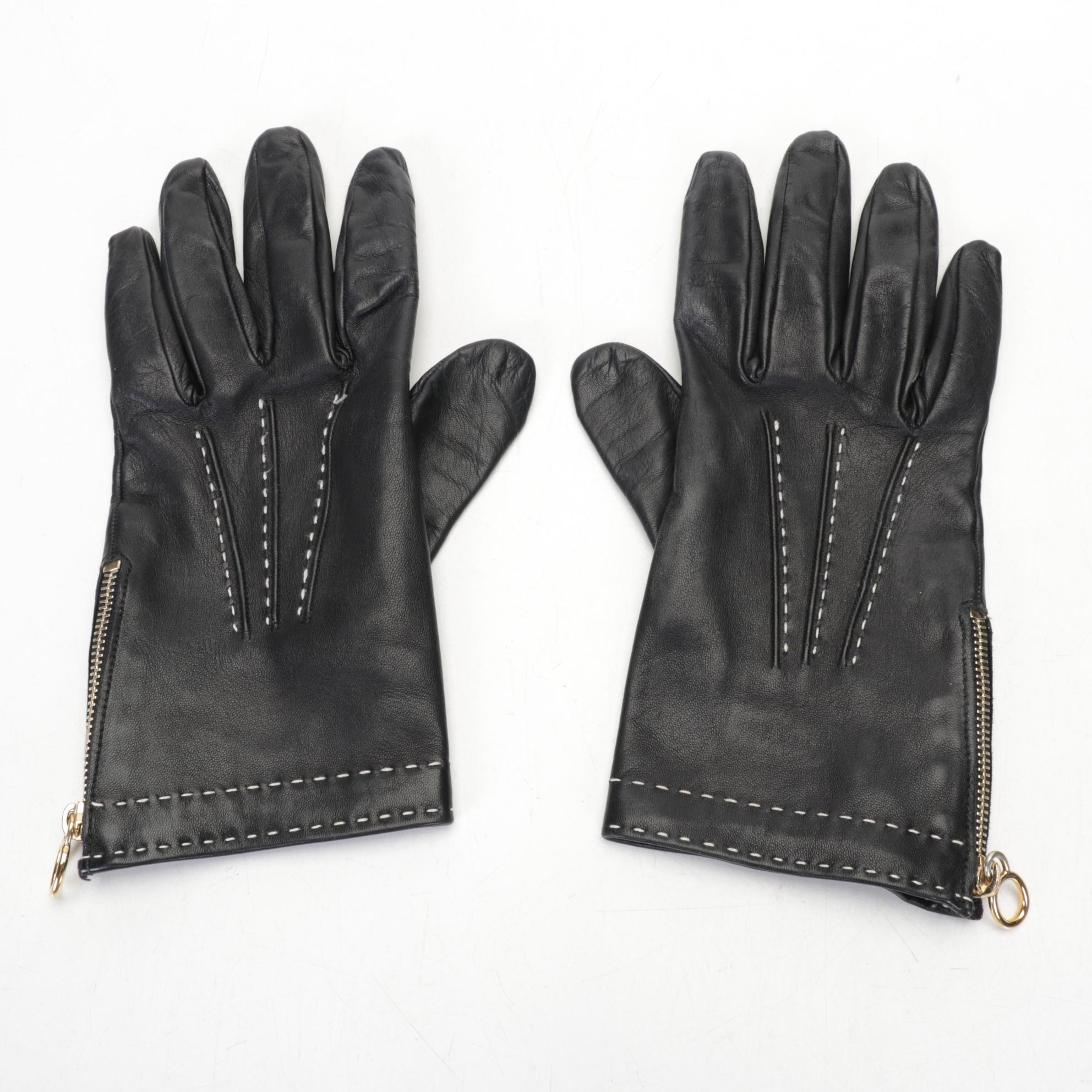 Burberry Leather Gloves and Tory Burch TY6010 Snakeskin Print Sunglasses