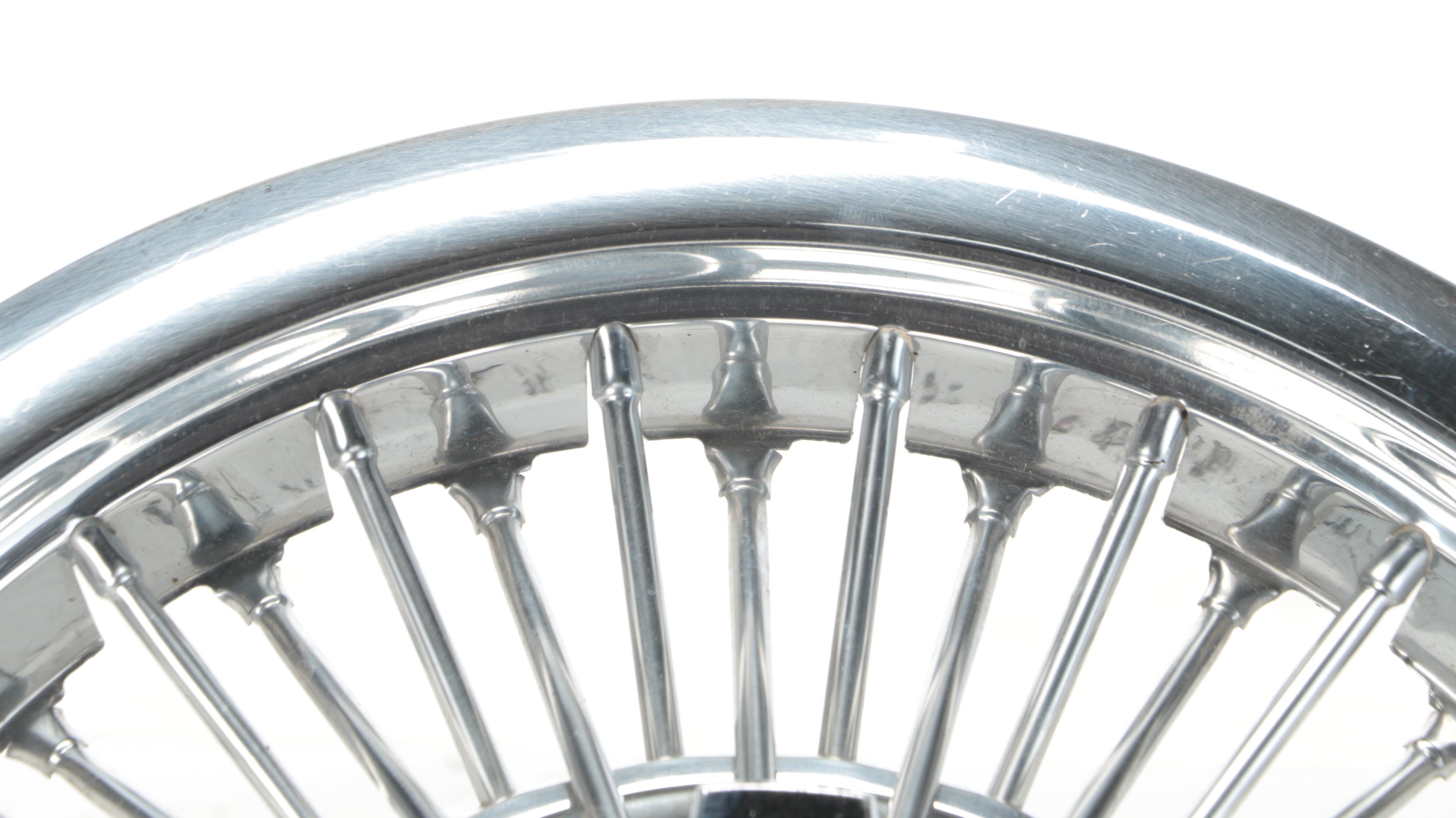 Ford Chrome Wire 15" Spoke Spinner Hubcaps Set of Four, Mid-1960s