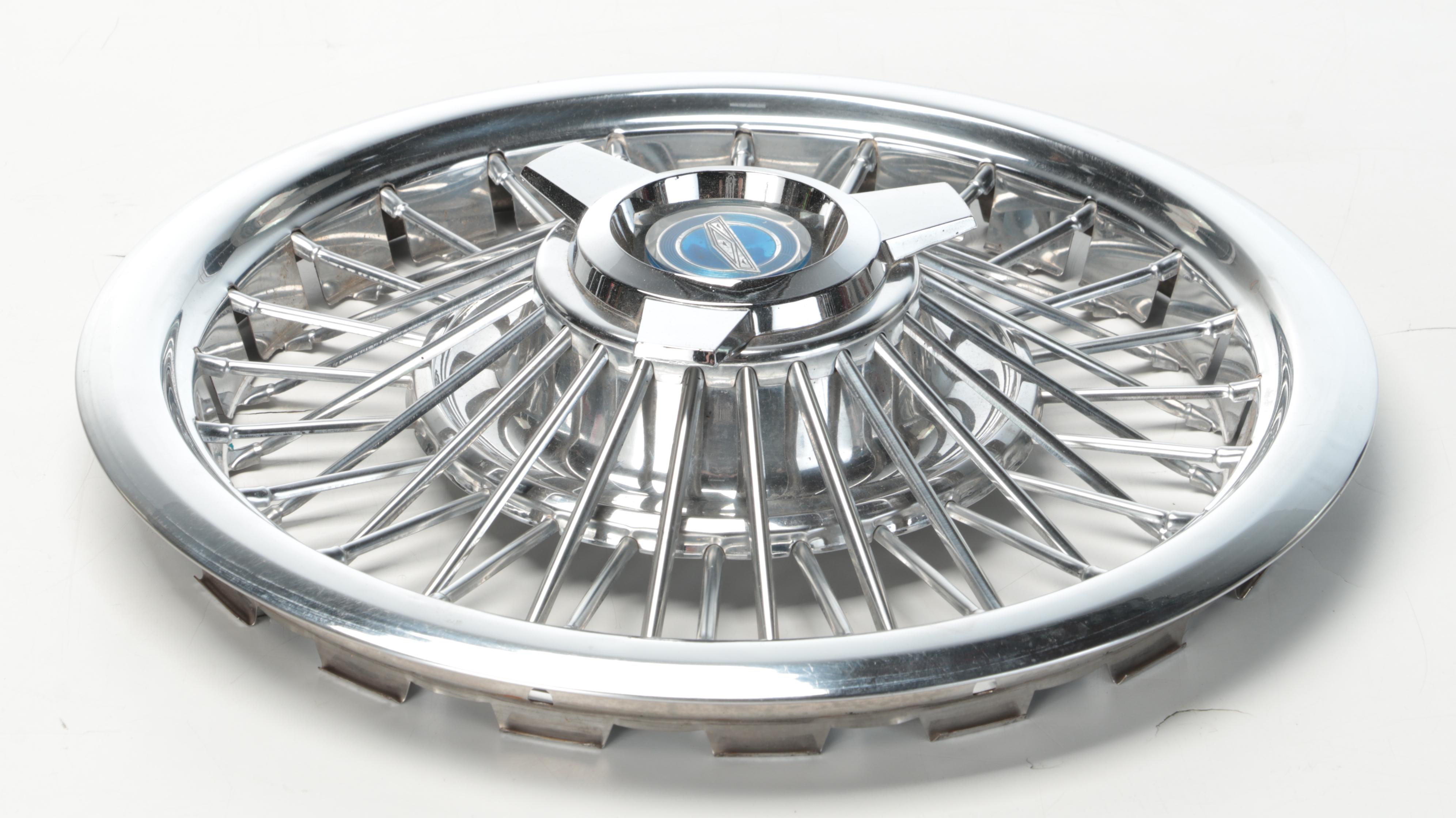 Ford Chrome Wire 15" Spoke Spinner Hubcaps Set of Four, Mid-1960s