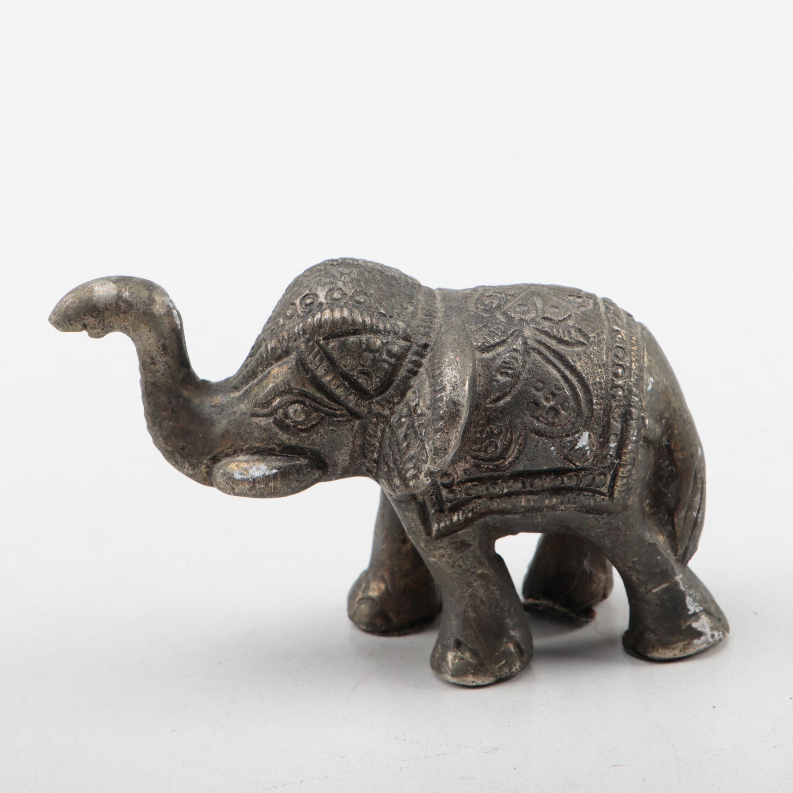 Hudson and Other Pewter Figurines and Shakers with Mother-of -Pearl Buttons