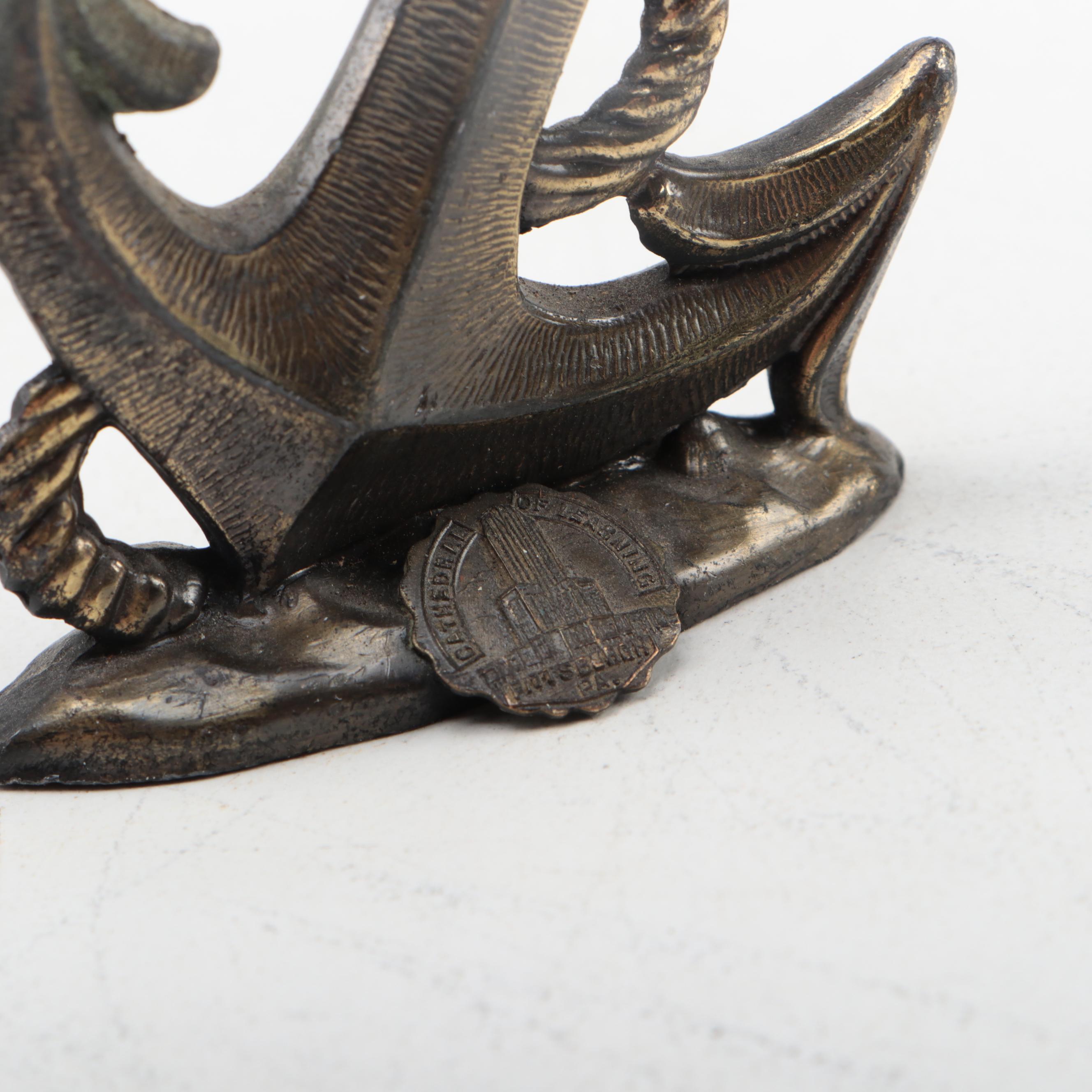 Hudson and Other Pewter Figurines and Shakers with Mother-of -Pearl Buttons