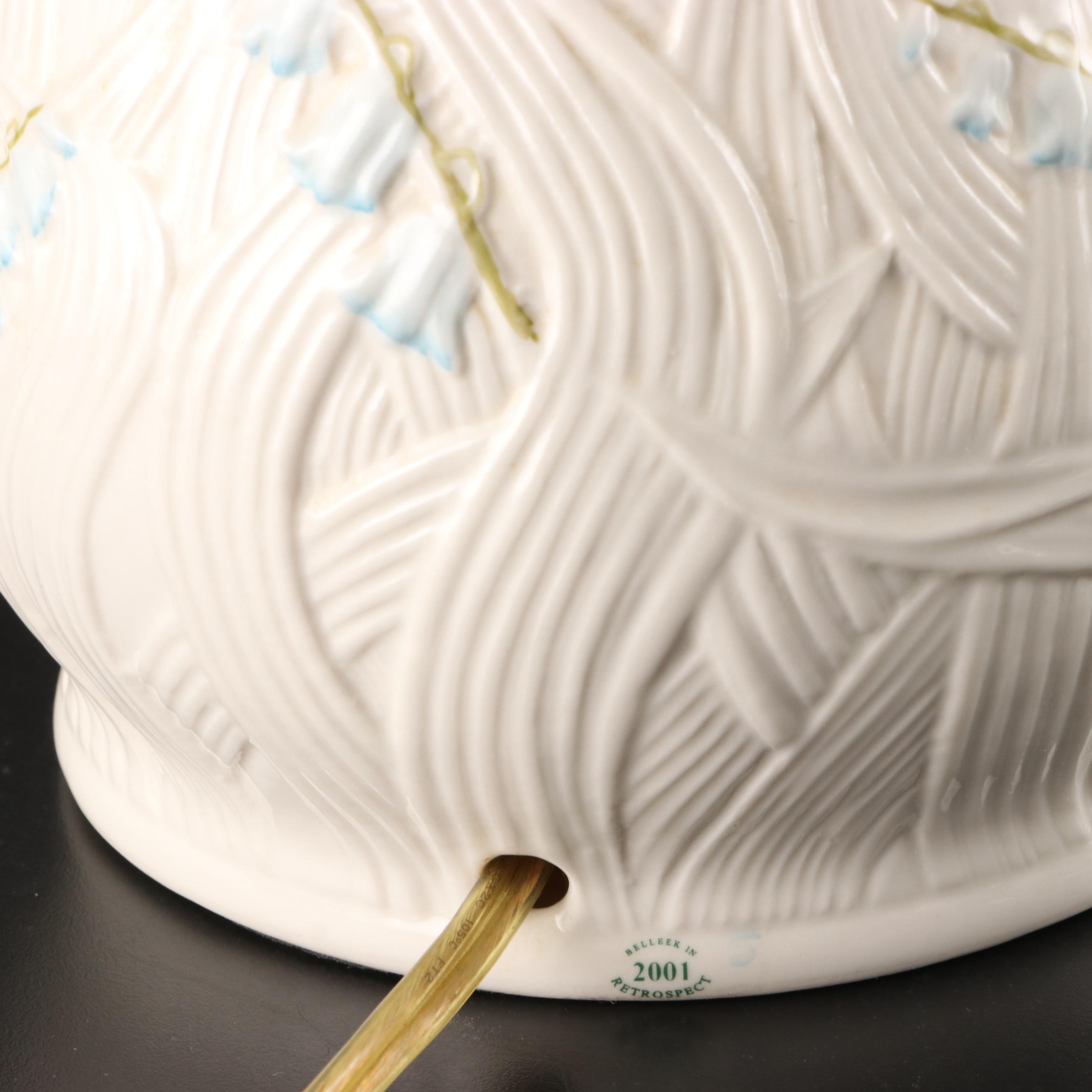Belleek Retrospective Bluebell Porcelain Table Lamps, 2001