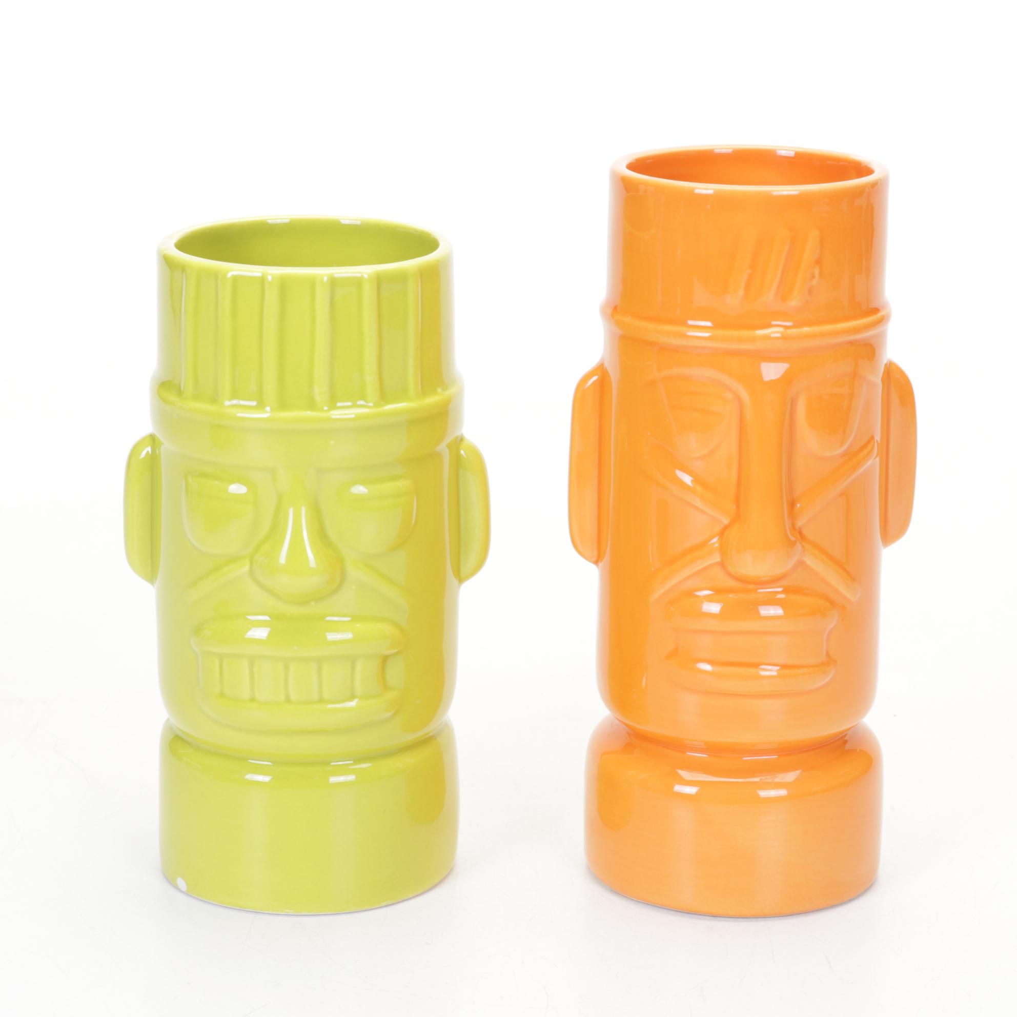 Kahiki, Orchids of Hawaii, Mai-Kai Tiki Totem Cups, Scooter Palm Springs Print