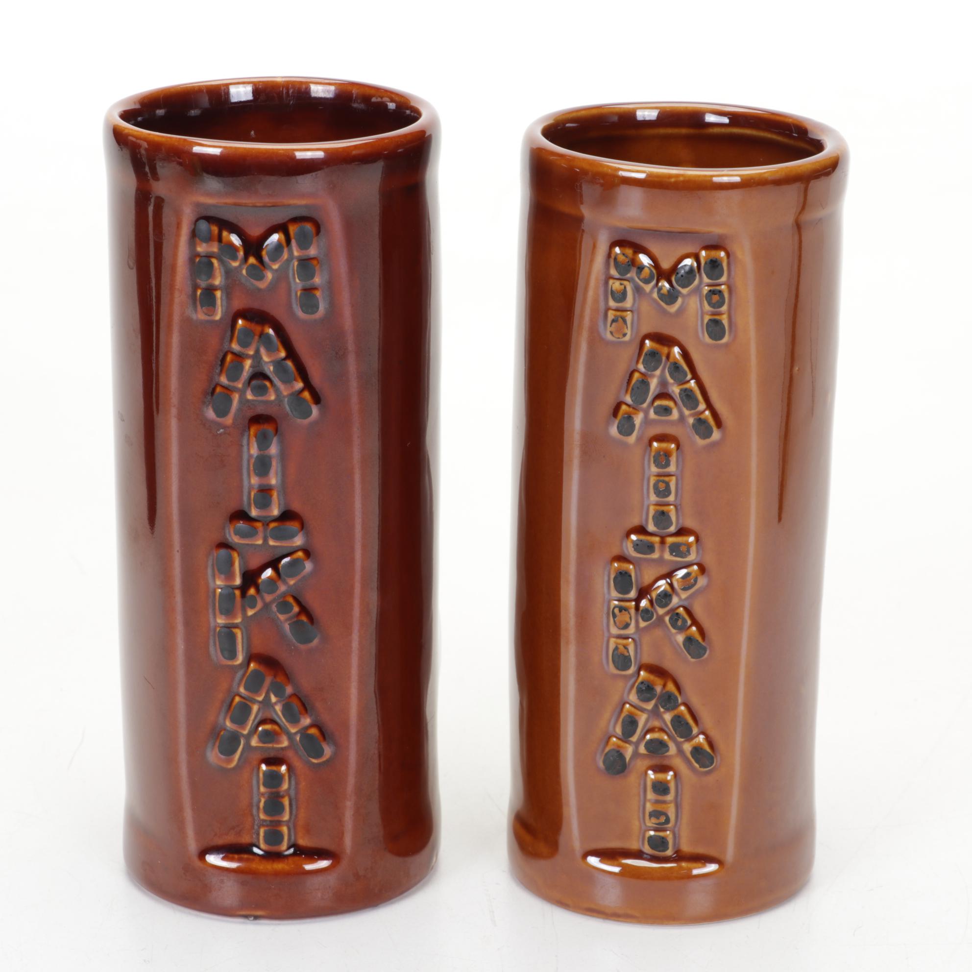 Kahiki, Orchids of Hawaii, Mai-Kai Tiki Totem Cups, Scooter Palm Springs Print