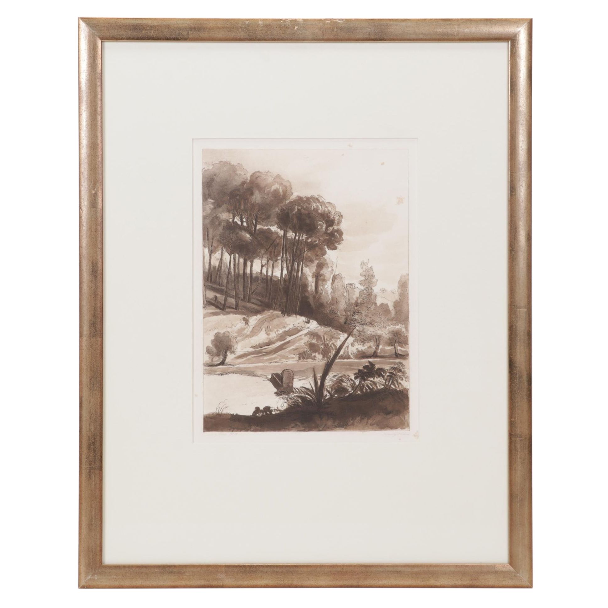 F. C. Lewis Etching With Aquatint After Claude Lorrain, Mid-19th Century
