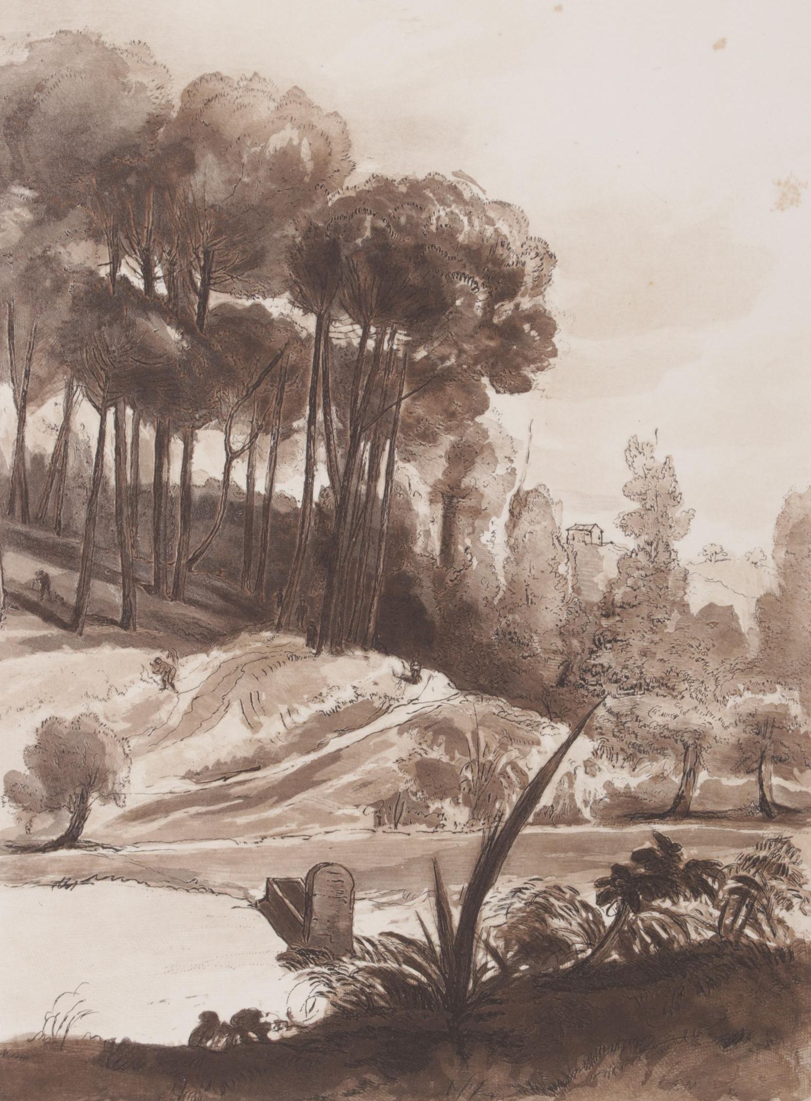 F. C. Lewis Etching With Aquatint After Claude Lorrain, Mid-19th Century