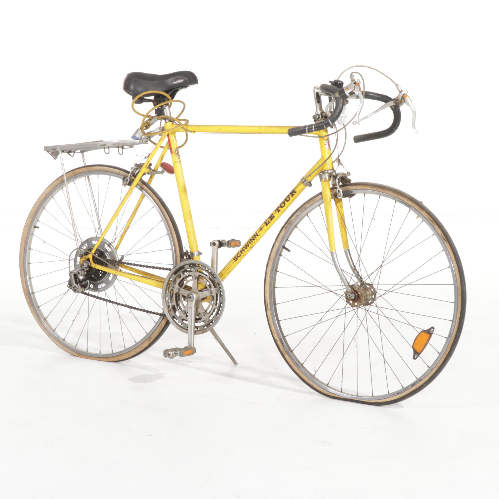 Two Schwinn "Le Tour" Road Bicycles with Rear Cargo Racks, 1970s