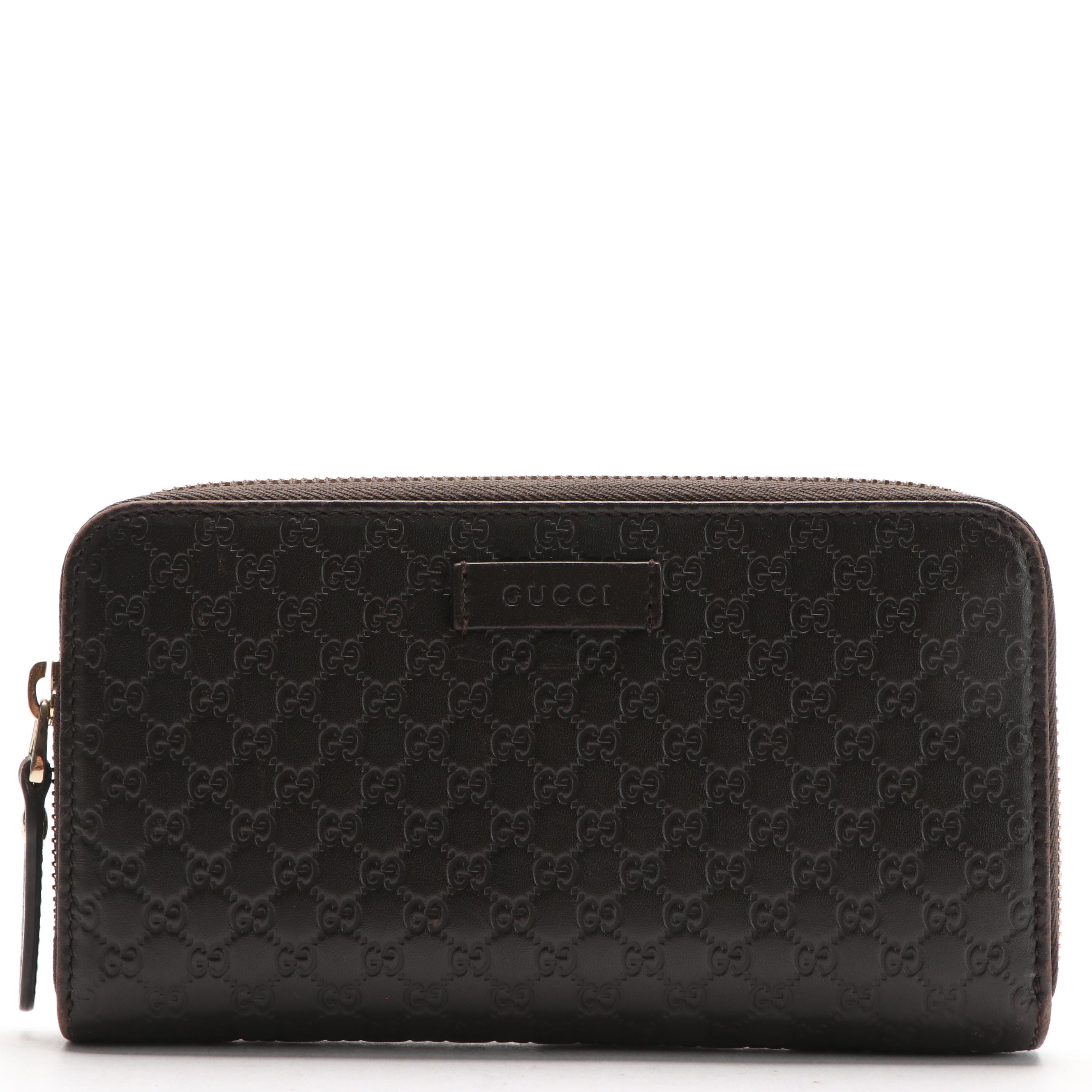 Gucci Zip Around Wallet in Micro Guccissima Leather
