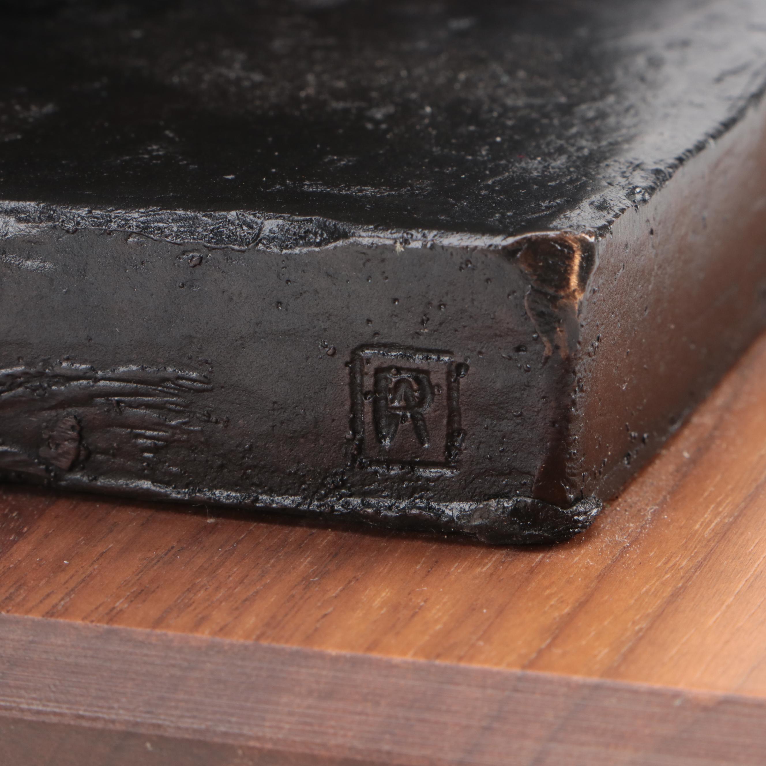 Patinated Bronze Statue of St. Francis and Bird