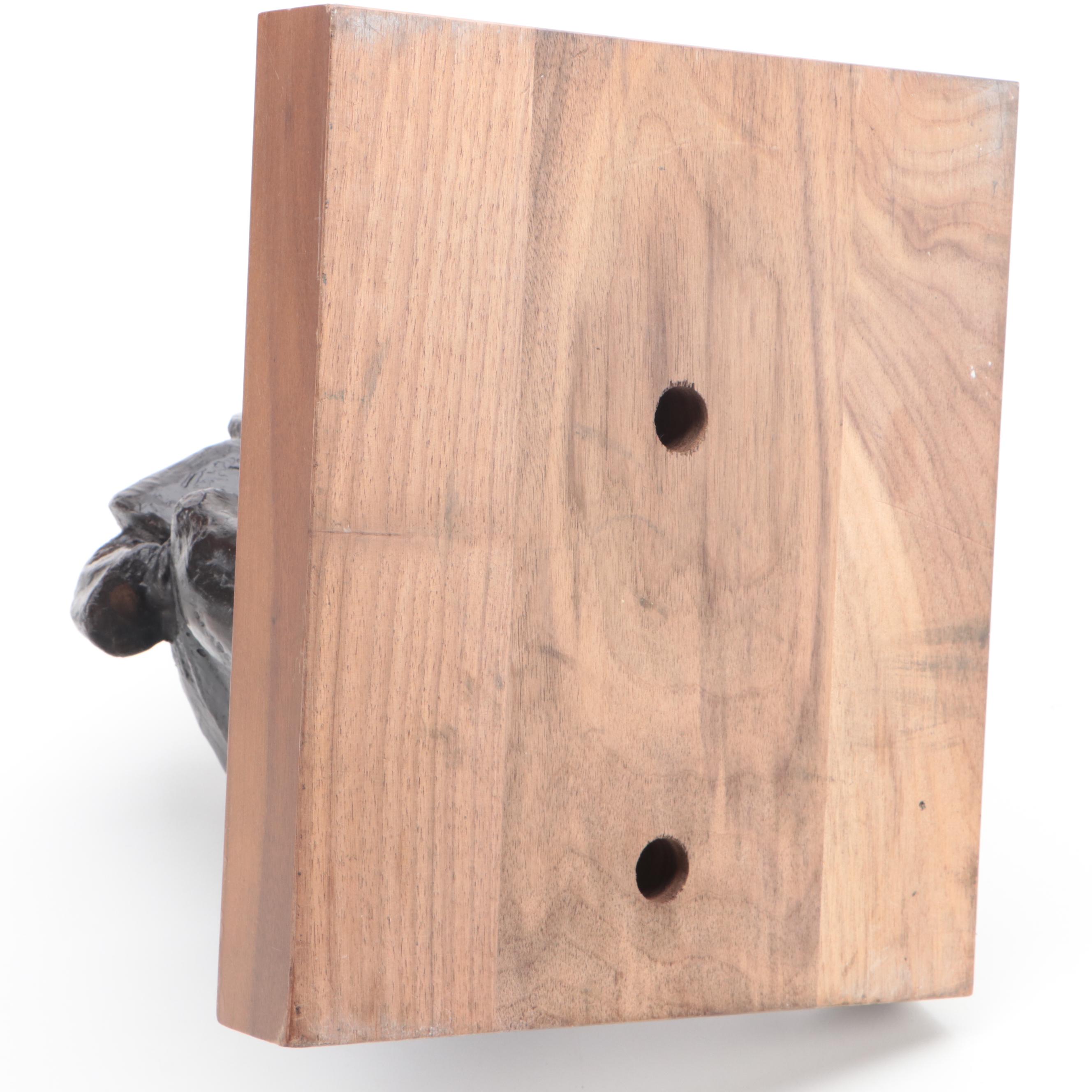 Patinated Bronze Statue of St. Francis and Bird