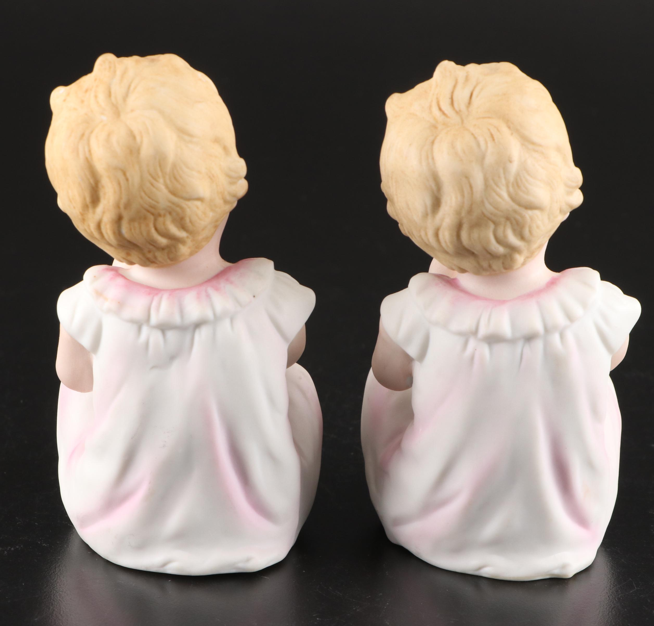 Bisque Piano Baby Figurines, Mid-20th Century