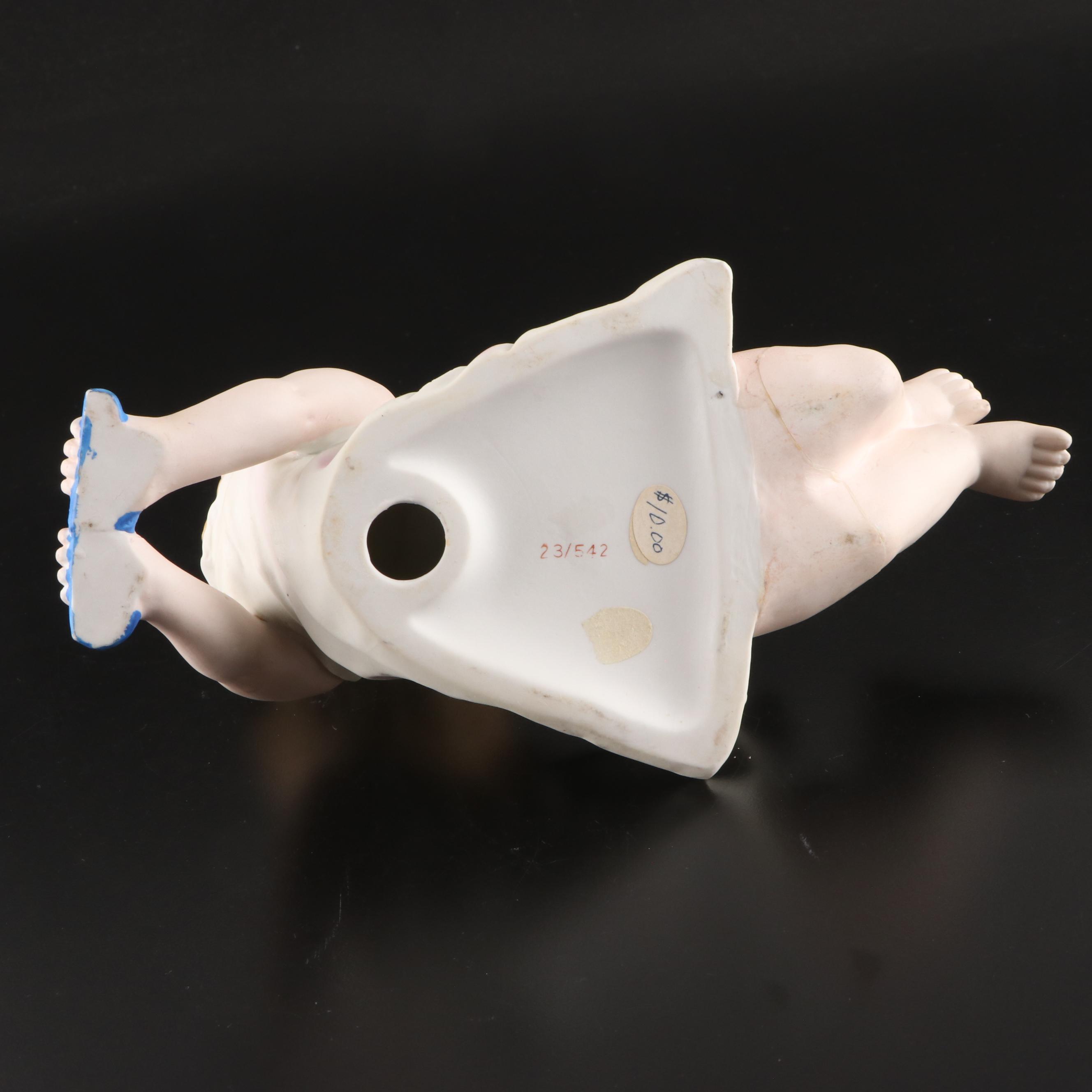 Bisque Piano Baby Figurines, Mid-20th Century