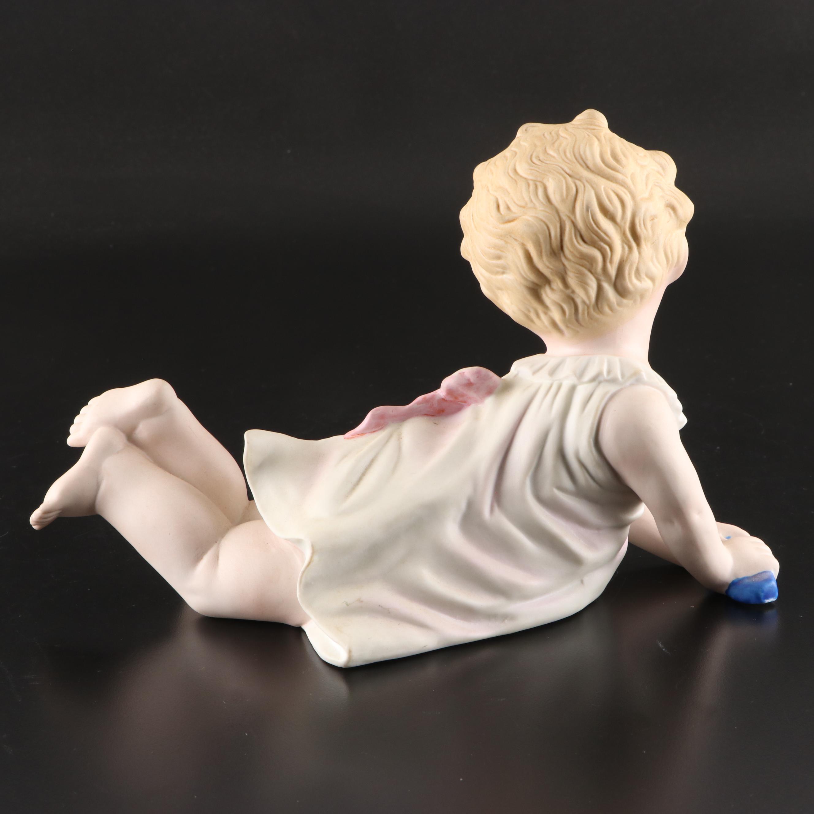 Bisque Piano Baby Figurines, Mid-20th Century