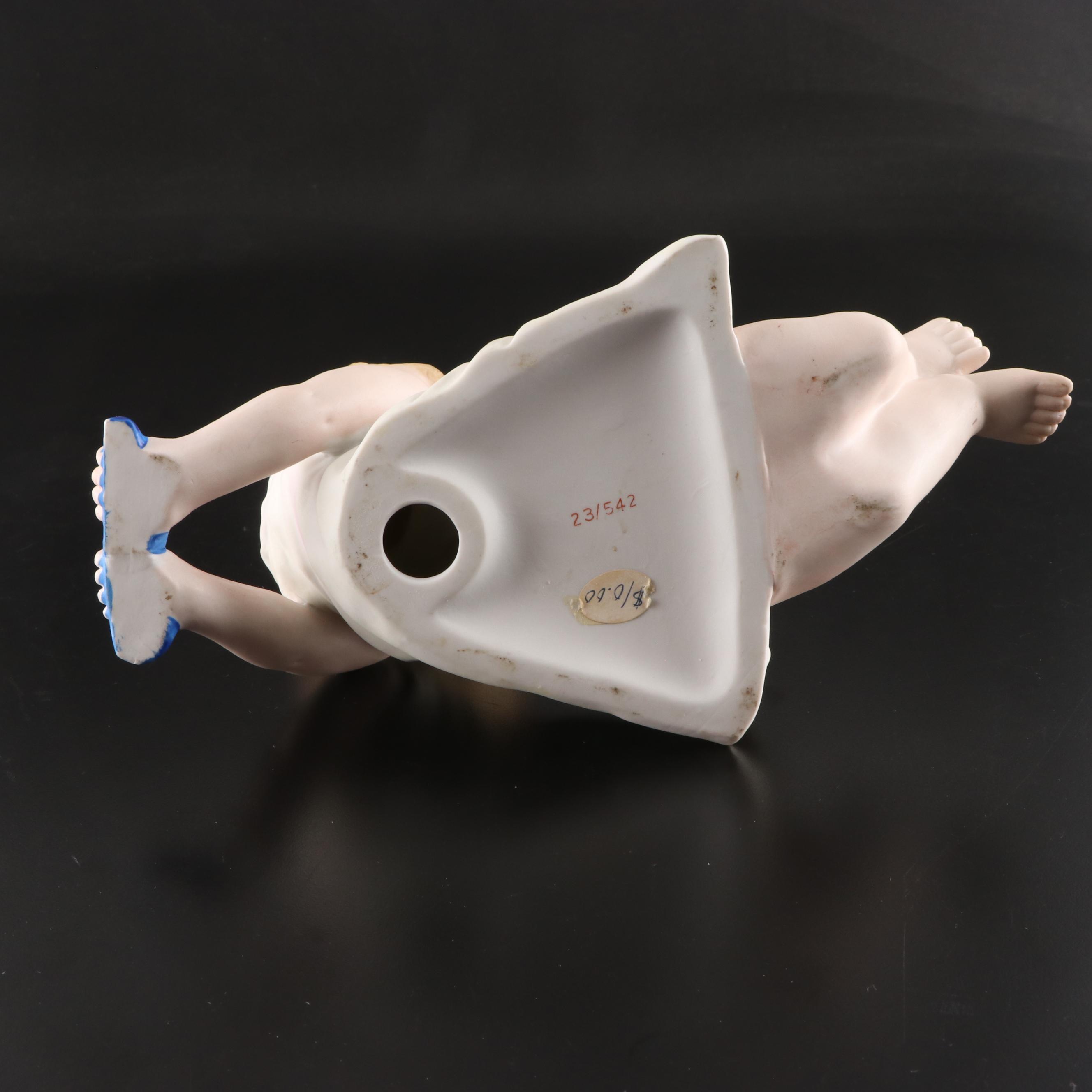 Bisque Piano Baby Figurines, Mid-20th Century