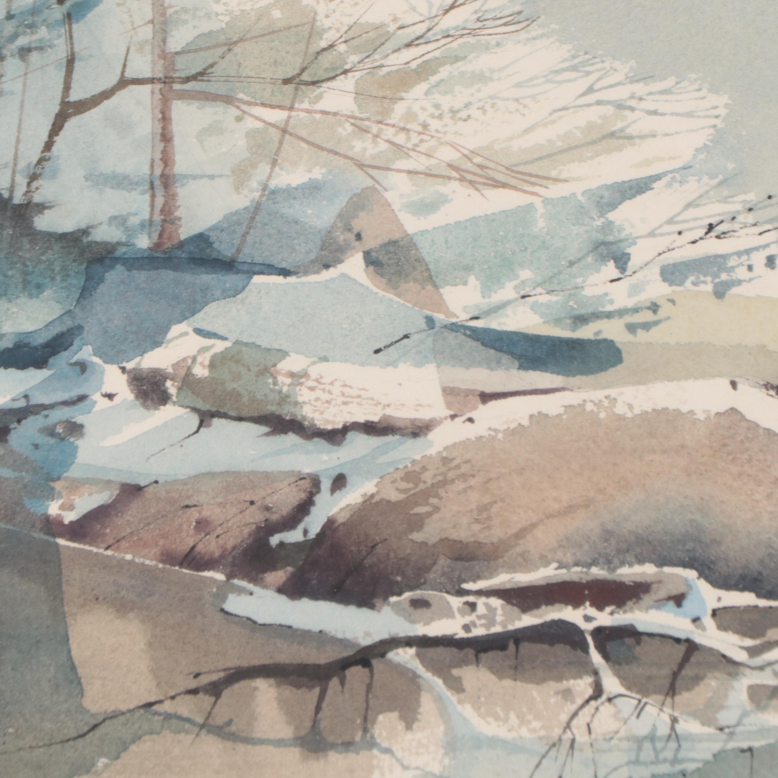 Laurence Sisson Watercolor Painting "Moment of Snow"