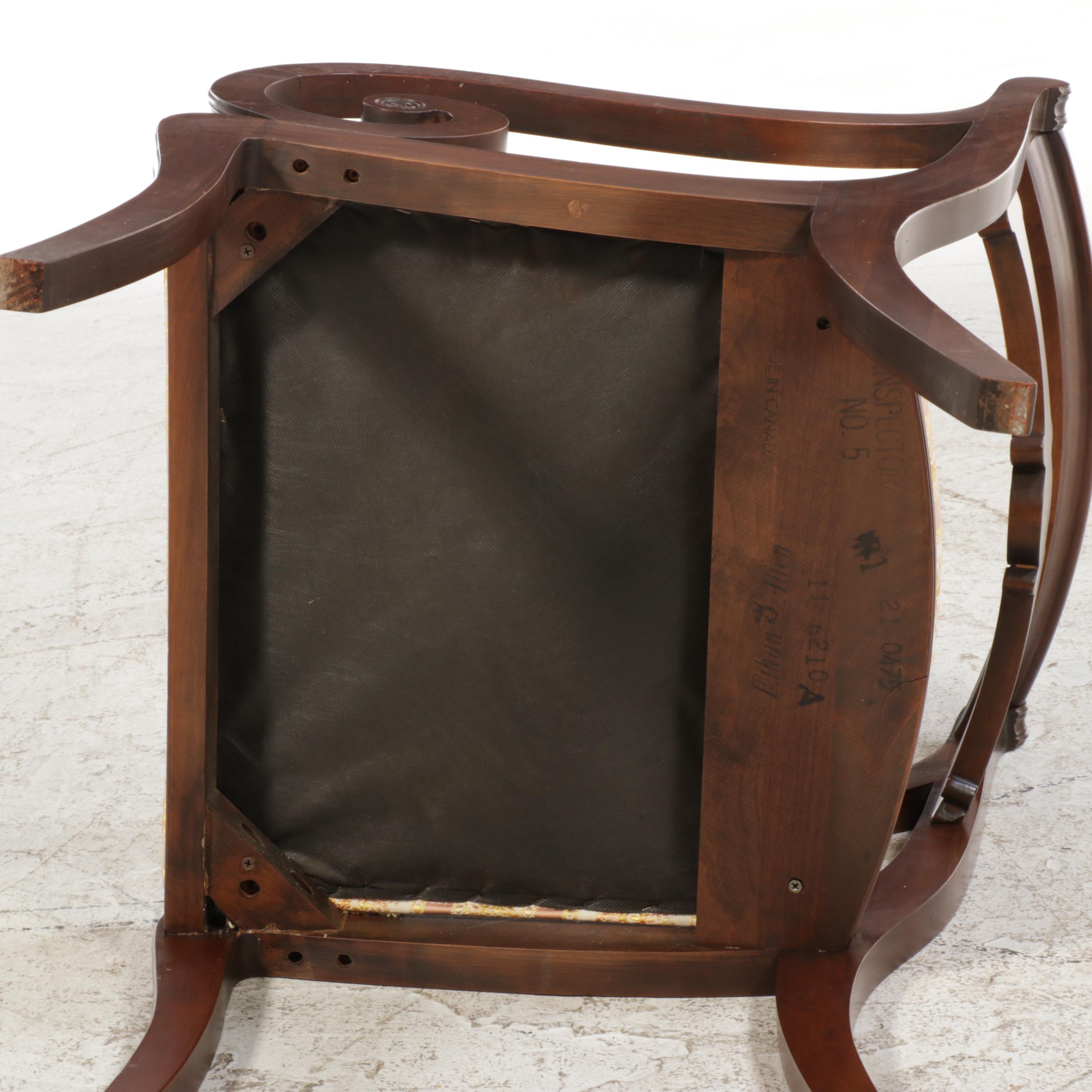 Ethan Allen Queen Anne Style Table and Six Ethan Allen Federal Style Chairs