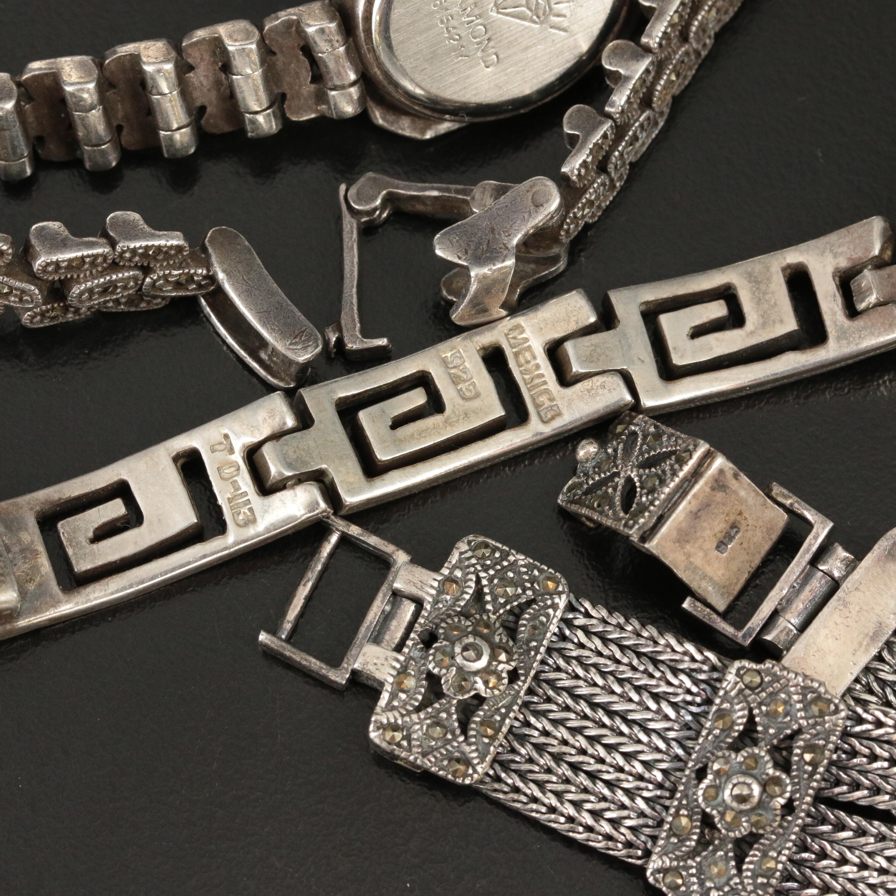 Four Sterling Silver Quartz Watches