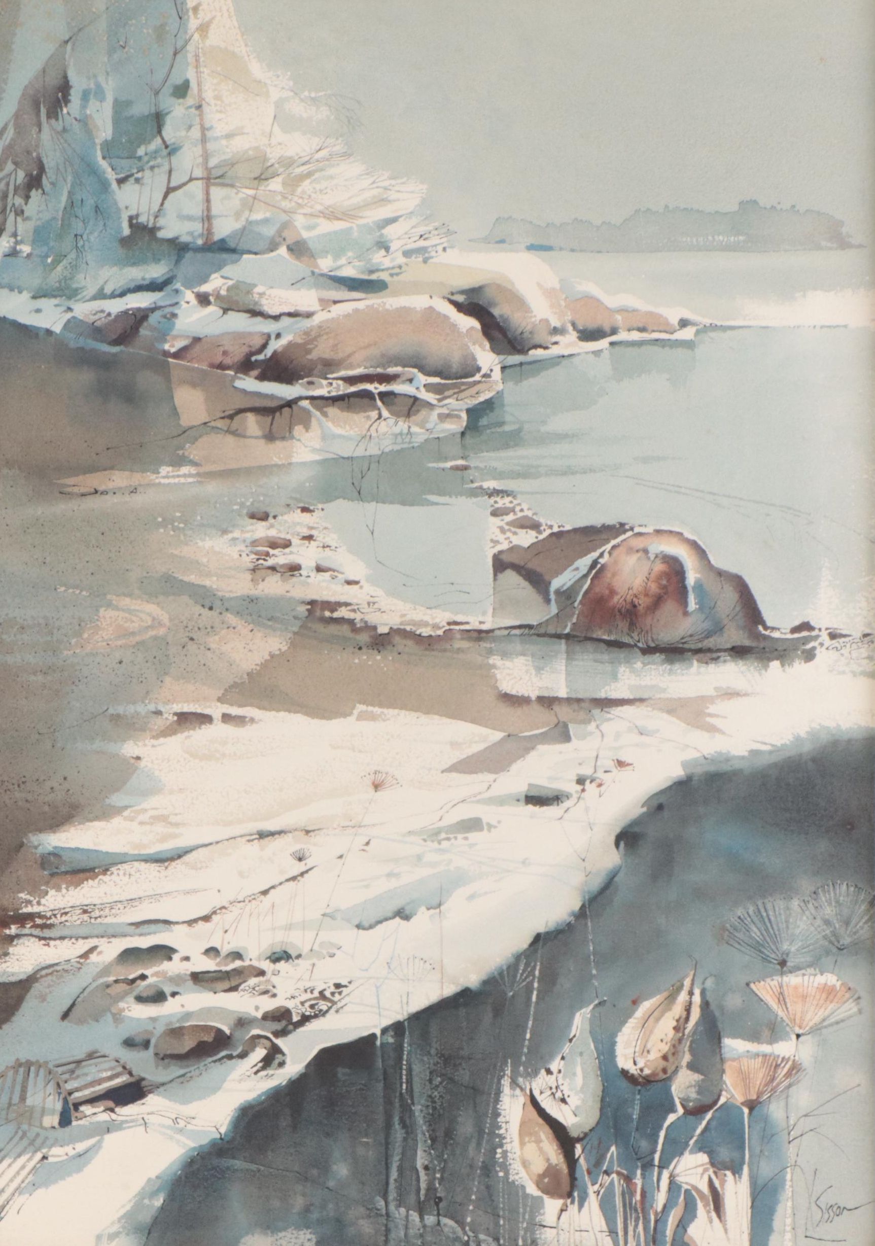 Laurence Sisson Watercolor Painting "Moment of Snow"