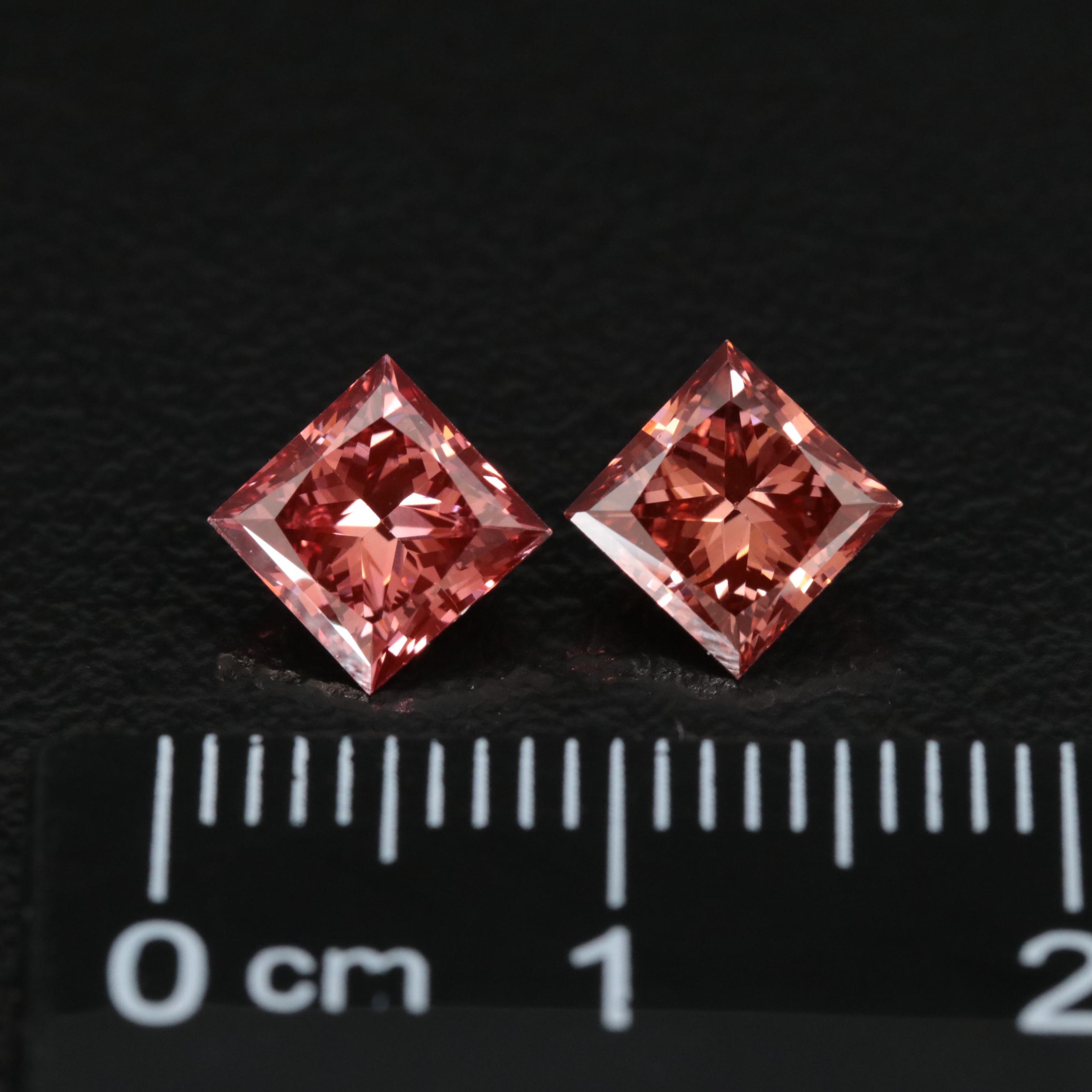 Loose 2.11 CTW Matched Pair of Fancy Diamonds