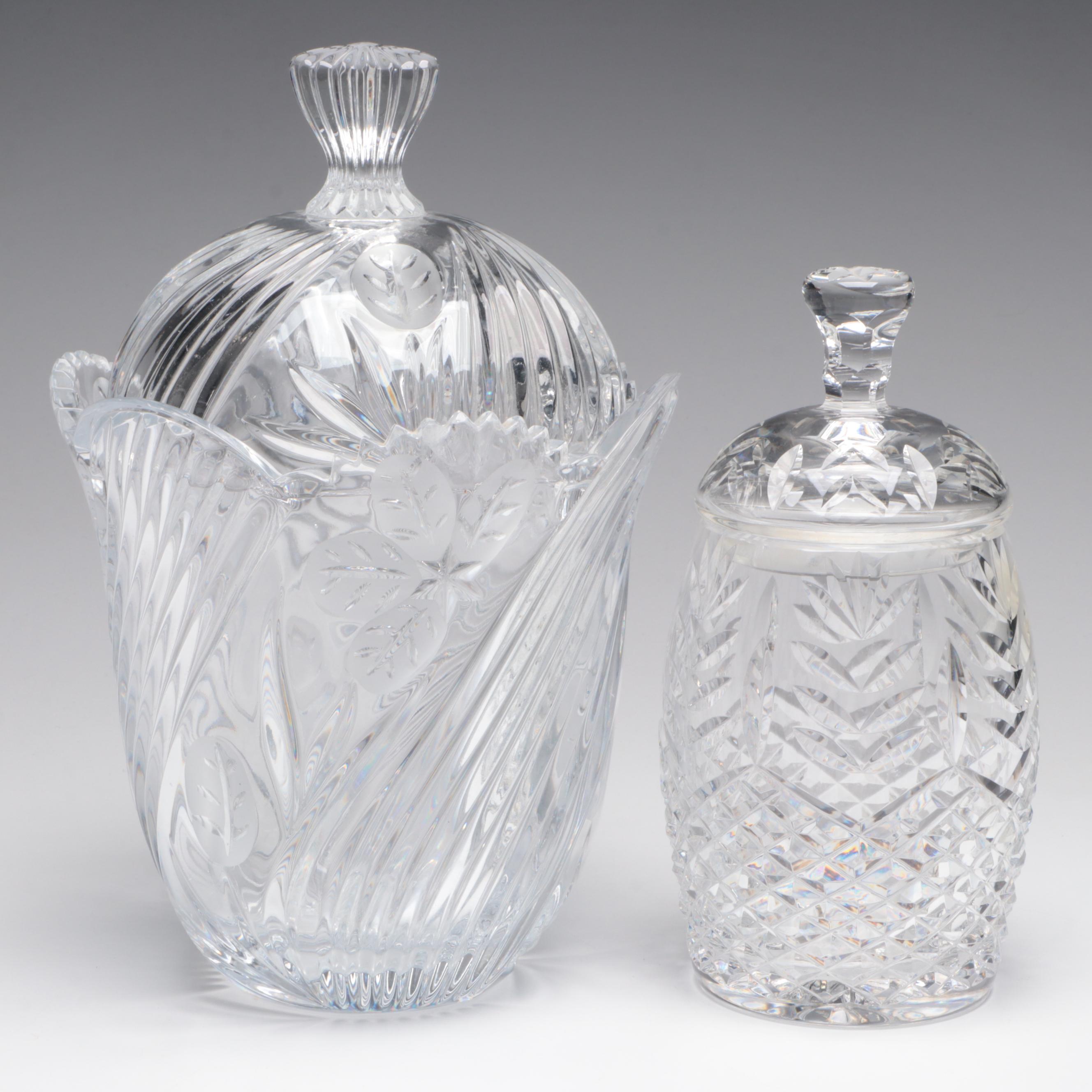Waterford Crystal Crystal Candy Jar with Other Container and Rose Bowl