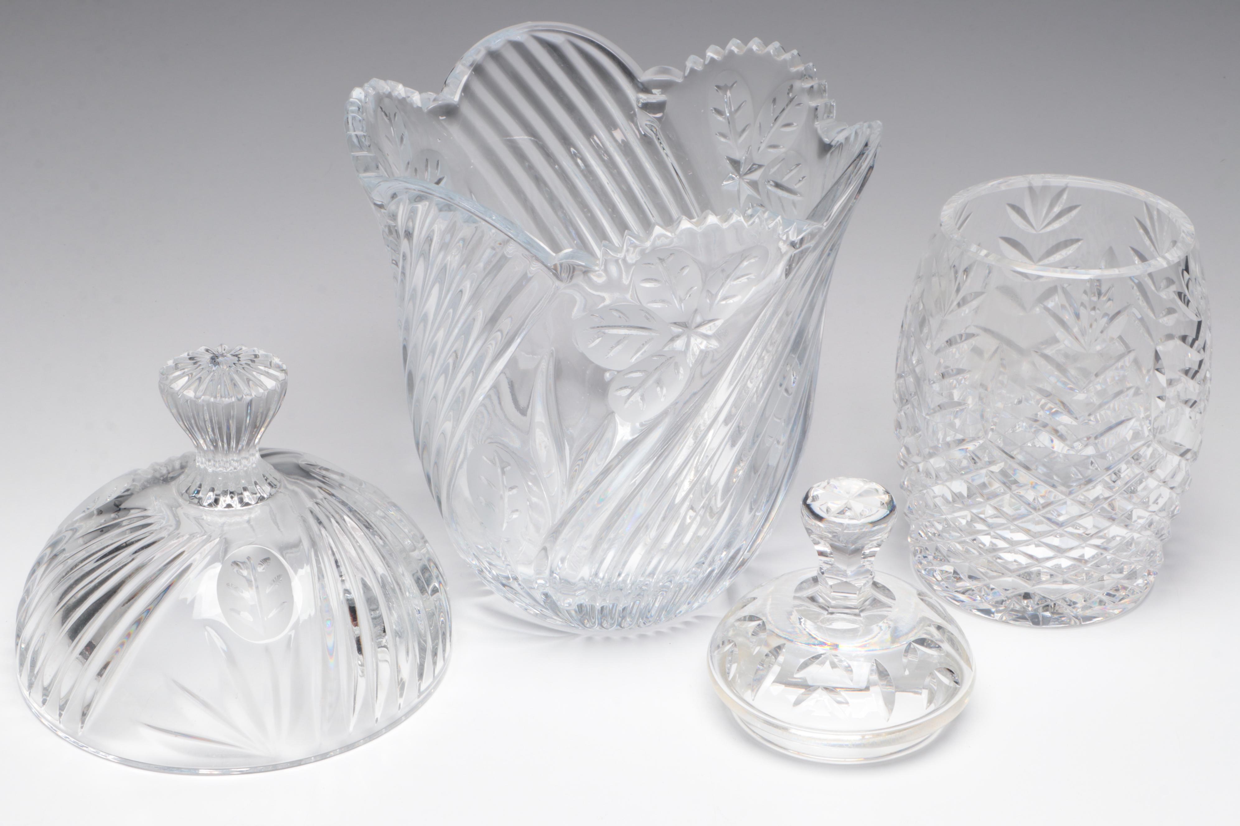 Waterford Crystal Crystal Candy Jar with Other Container and Rose Bowl