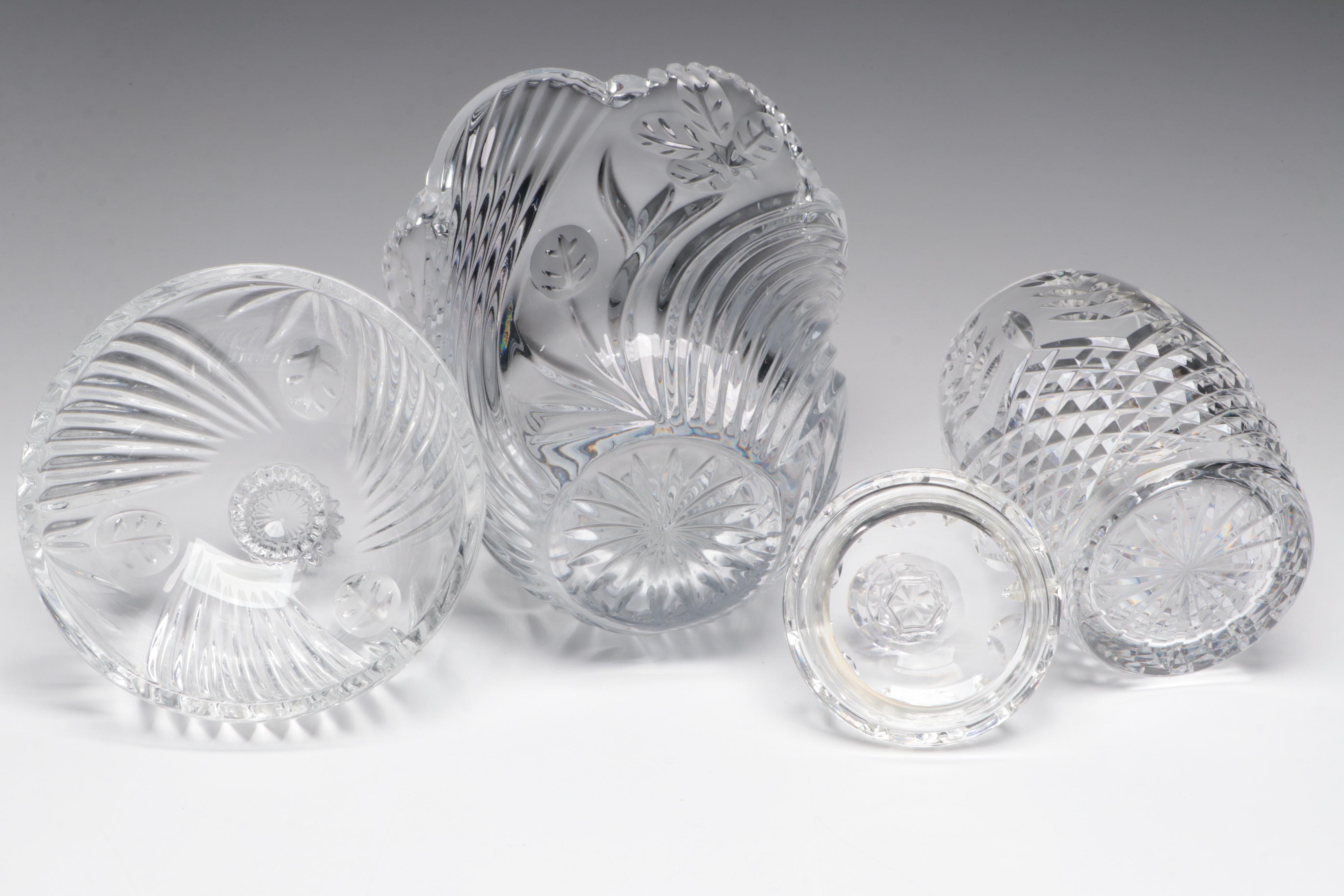 Waterford Crystal Crystal Candy Jar with Other Container and Rose Bowl