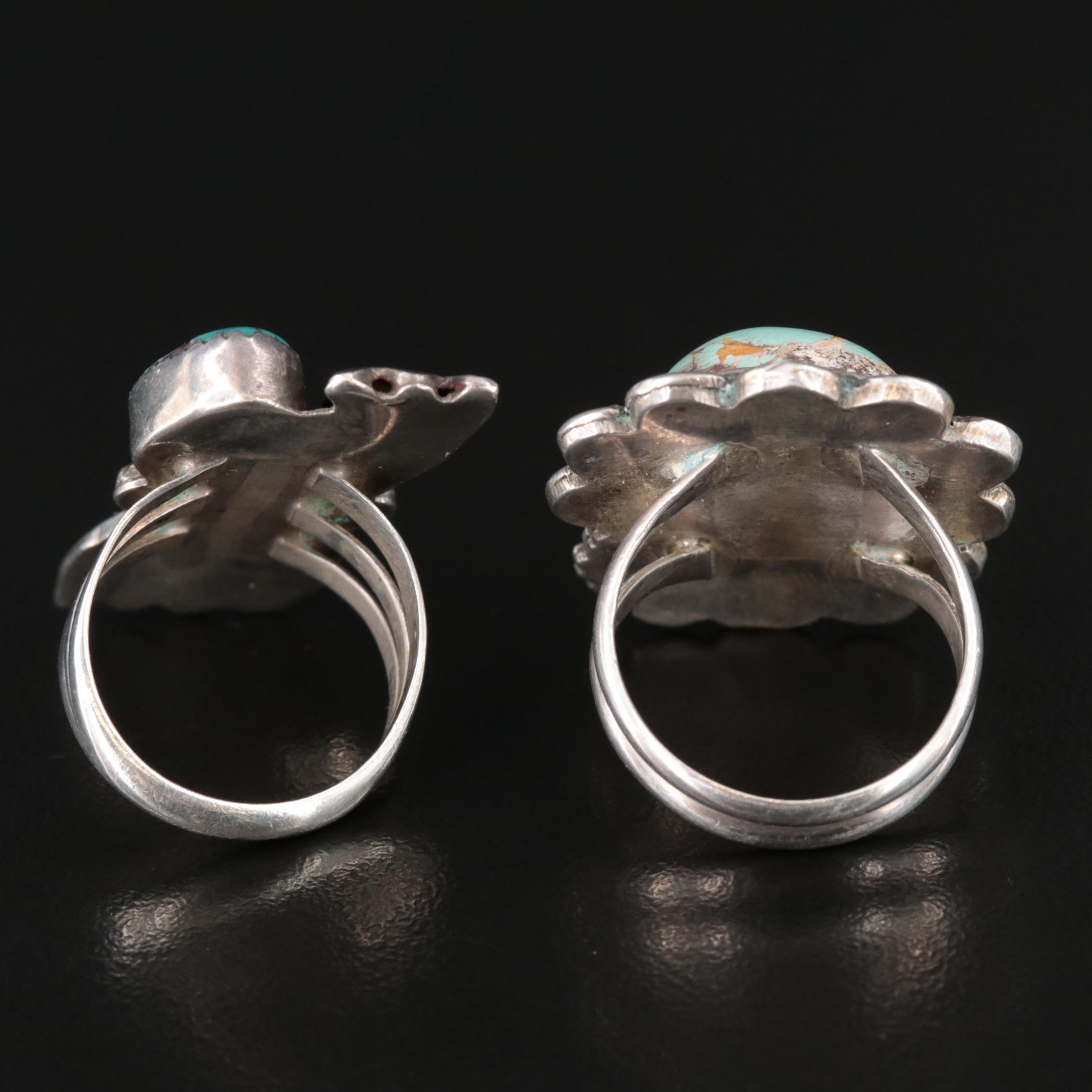 Southwestern Sterling Ring Collection Featuring Turquoise and Coral