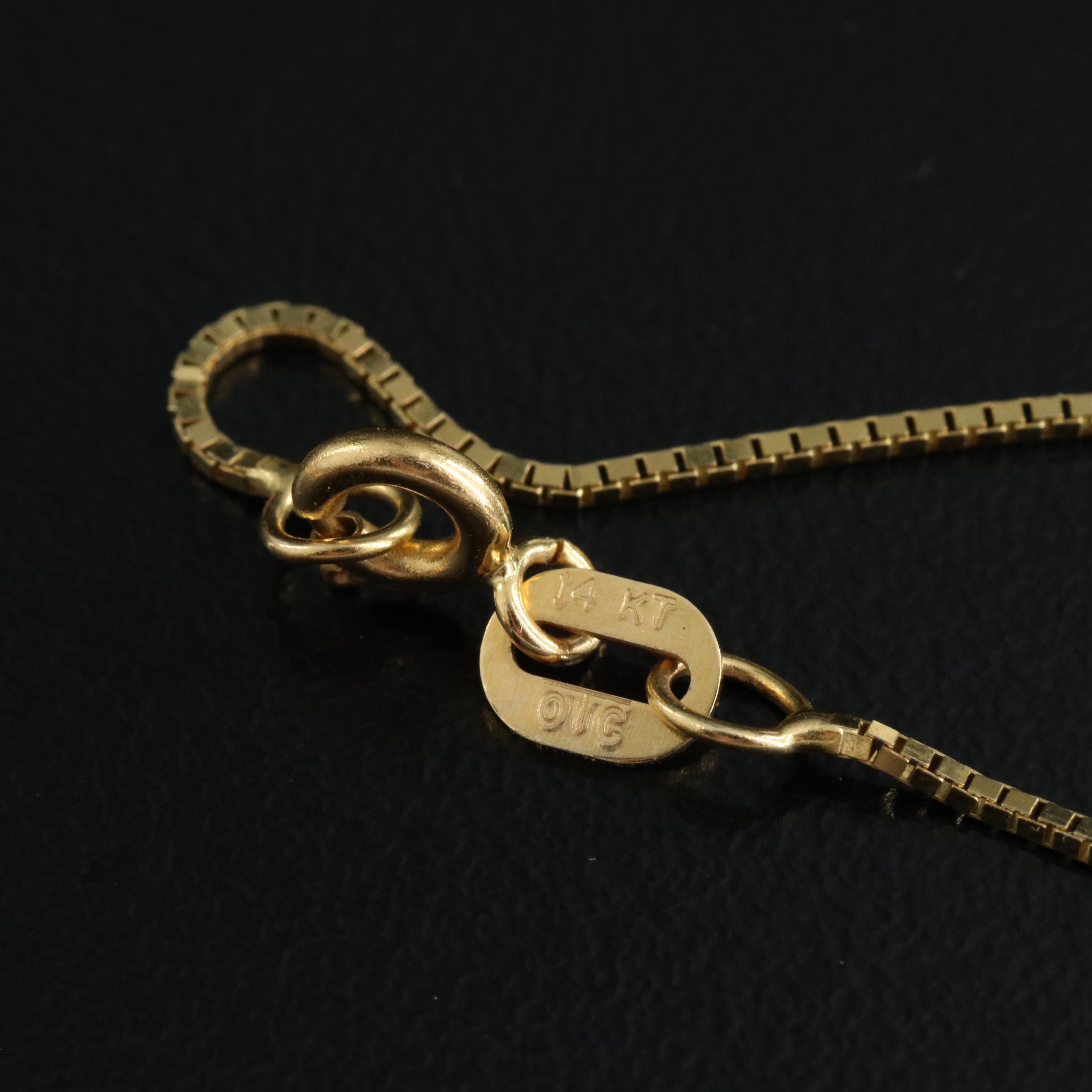 14K  Garnet Maltese Cross Pendant Necklace