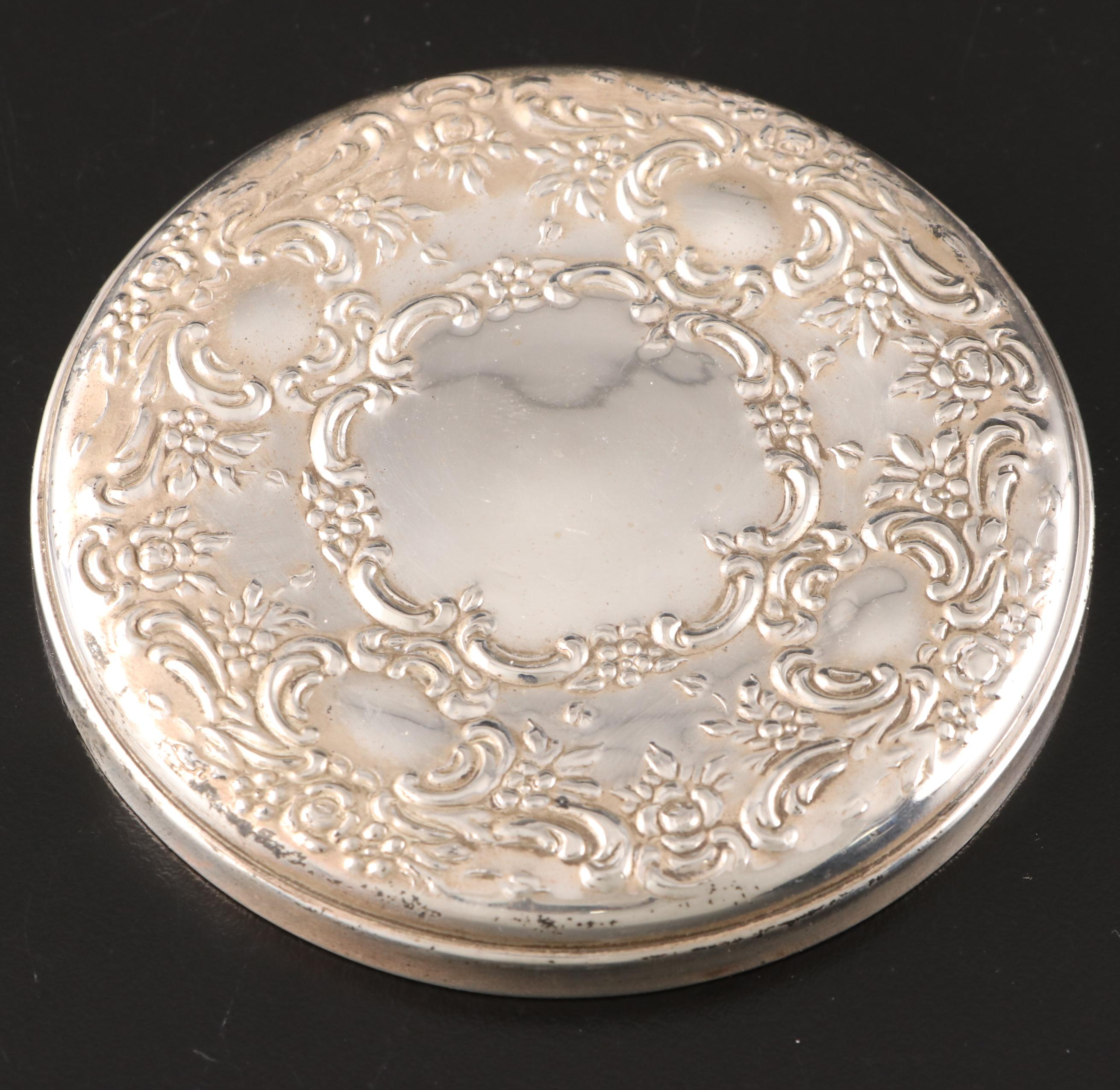 Sterling Silver Compact, Tiffany & Co. Brush and Towle Mirror